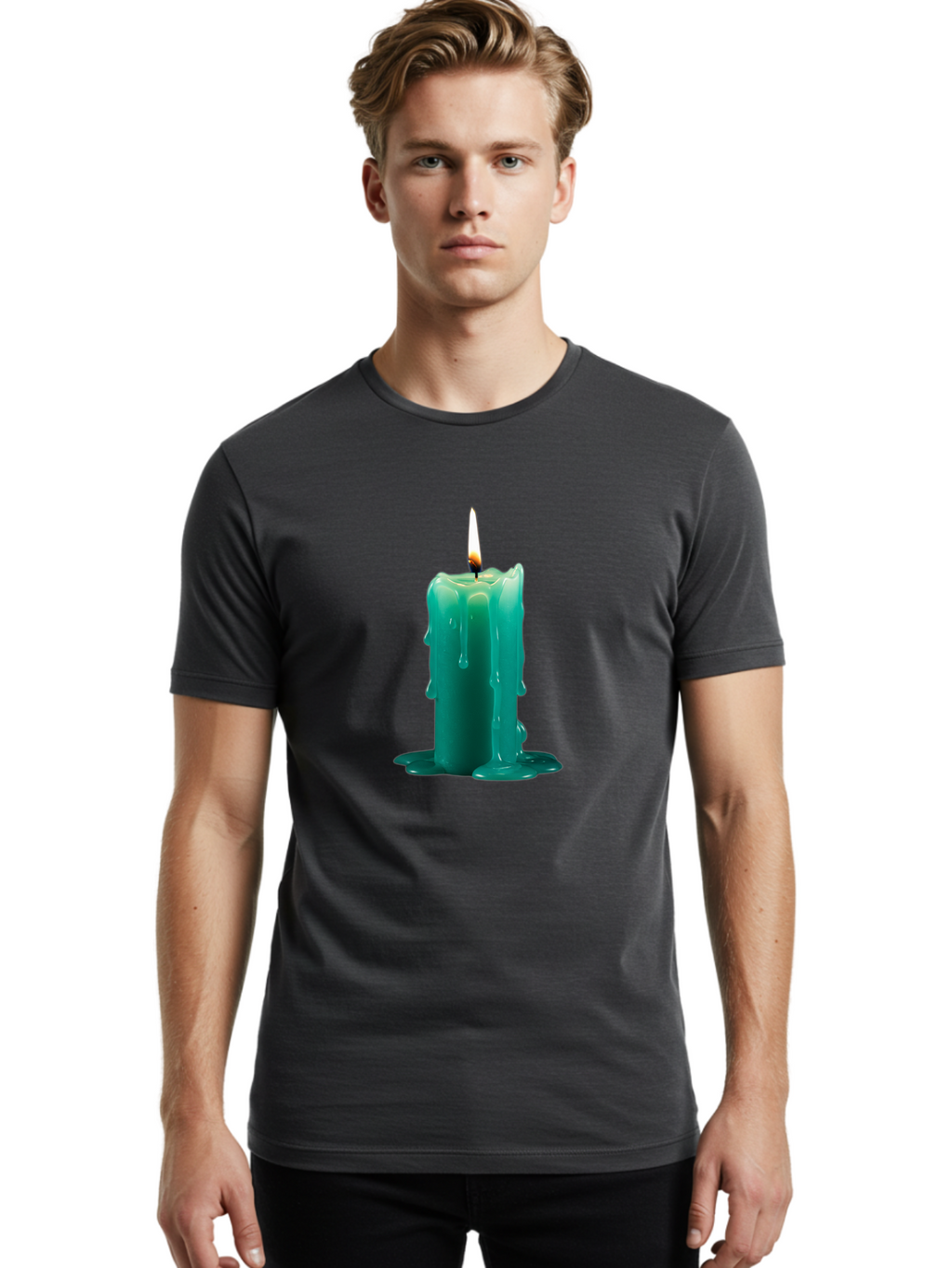 Melting-Candle-2 Men'S Graphic Tee, 100% Cotton, Comfortable Casual Summer Wear, Machine Washable, Vintage Camera, Old Camera, Antique Camera, Black Camera, Classic Photography, Photography Equipment, Nostalgic Device, Film Camera, Camera Art Bao642