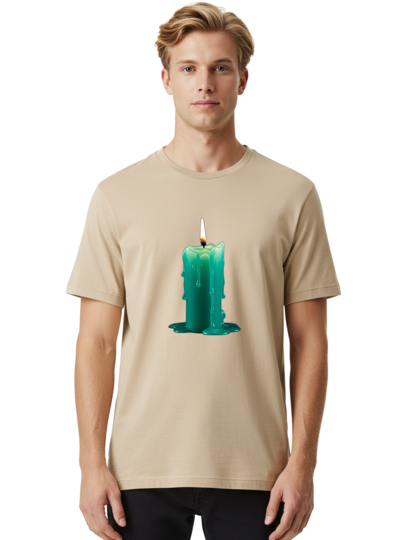 Melting-Candle-2 Men'S Graphic Tee, 100% Cotton, Comfortable Casual Summer Wear, Machine Washable, Vintage Camera, Old Camera, Antique Camera, Black Camera, Classic Photography, Photography Equipment, Nostalgic Device, Film Camera, Camera Art Bao642