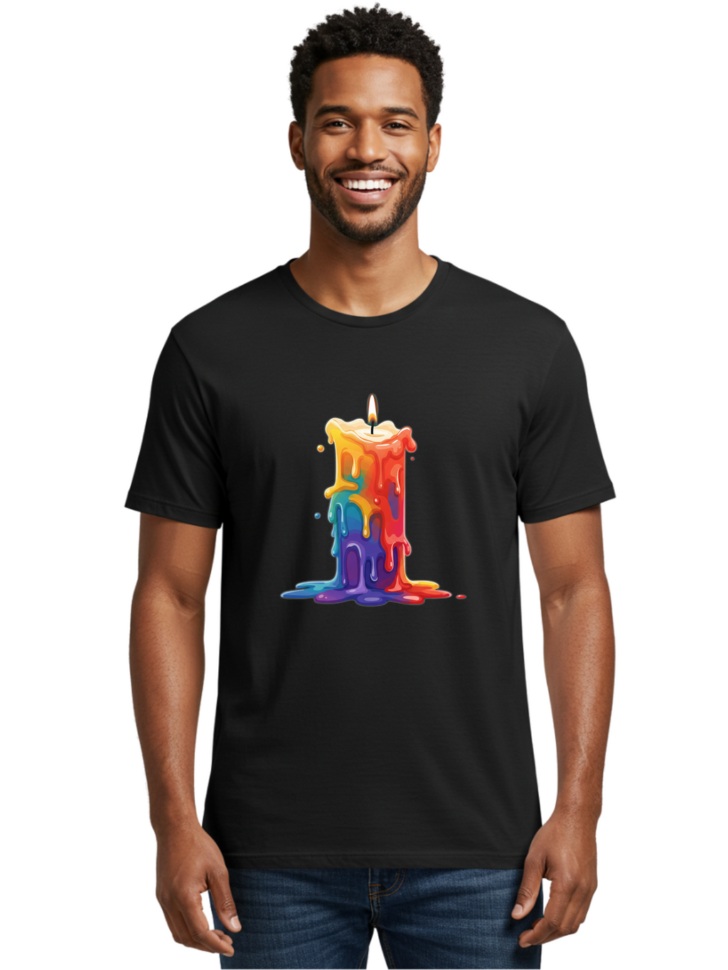 Melting-Candle-3 Men'S Graphic Tee, 100% Cotton, Comfortable Casual Summer Wear, Machine Washable, Vintage Camera, Old Camera, Antique Camera, Black Camera, Classic Photography, Photography Equipment, Nostalgic Device, Film Camera, Camera Art Bao643