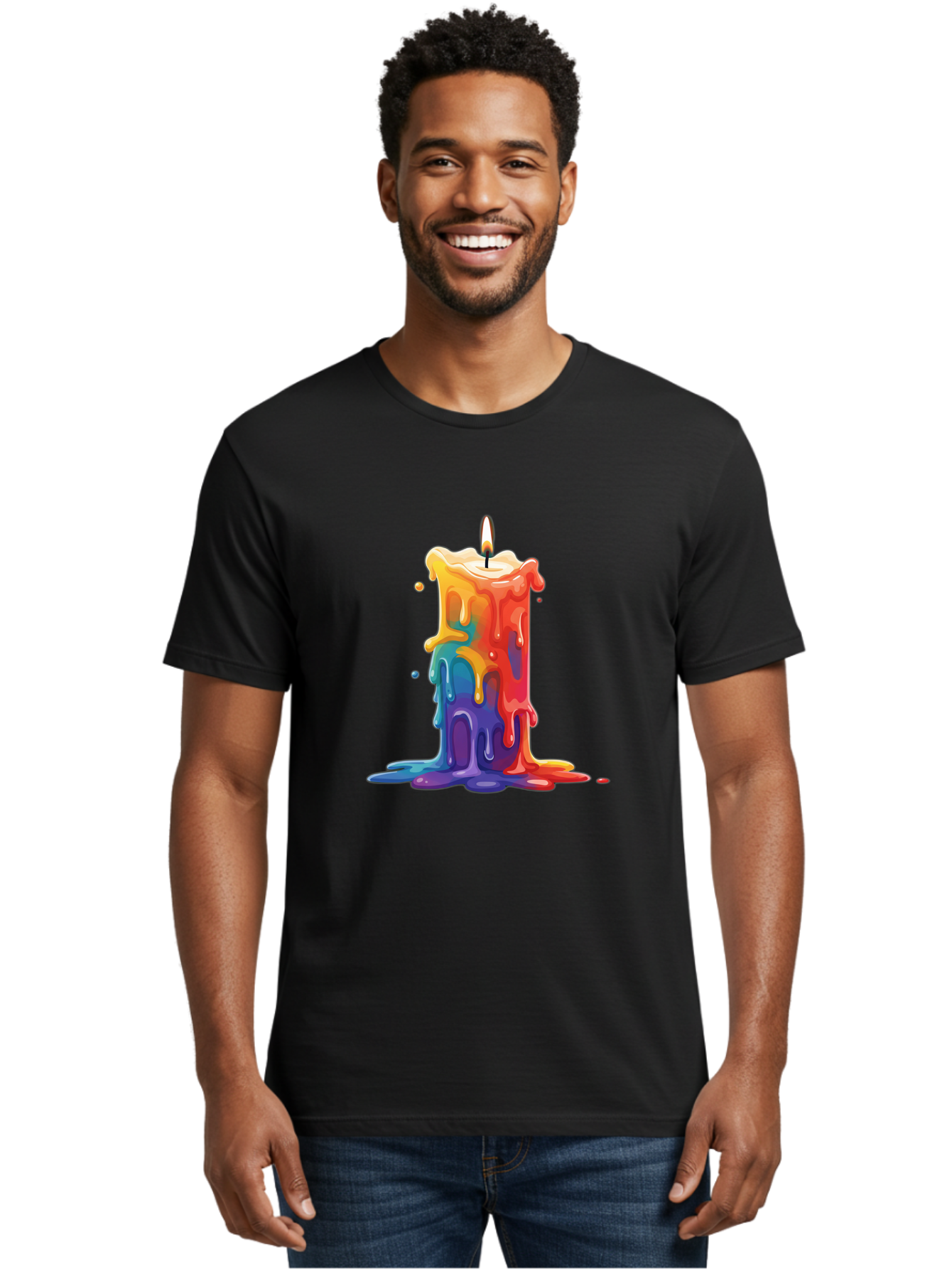 Melting-Candle-3 Men'S Graphic Tee, 100% Cotton, Comfortable Casual Summer Wear, Machine Washable, Vintage Camera, Old Camera, Antique Camera, Black Camera, Classic Photography, Photography Equipment, Nostalgic Device, Film Camera, Camera Art Bao643