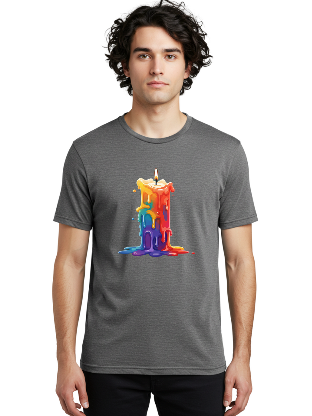 Melting-Candle-3 Men'S Graphic Tee, 100% Cotton, Comfortable Casual Summer Wear, Machine Washable, Vintage Camera, Old Camera, Antique Camera, Black Camera, Classic Photography, Photography Equipment, Nostalgic Device, Film Camera, Camera Art Bao643