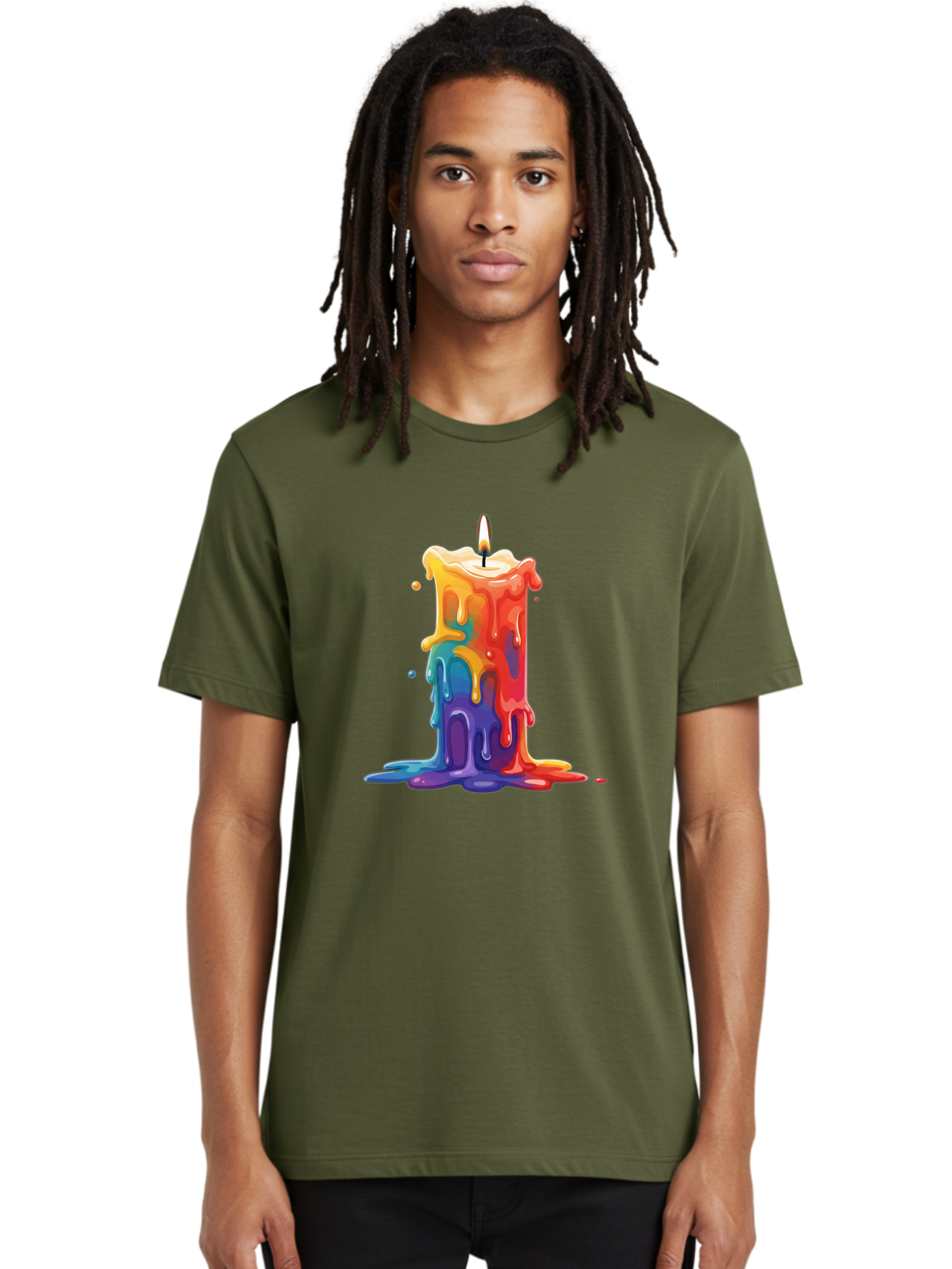 Melting-Candle-3 Men'S Graphic Tee, 100% Cotton, Comfortable Casual Summer Wear, Machine Washable, Vintage Camera, Old Camera, Antique Camera, Black Camera, Classic Photography, Photography Equipment, Nostalgic Device, Film Camera, Camera Art Bao643