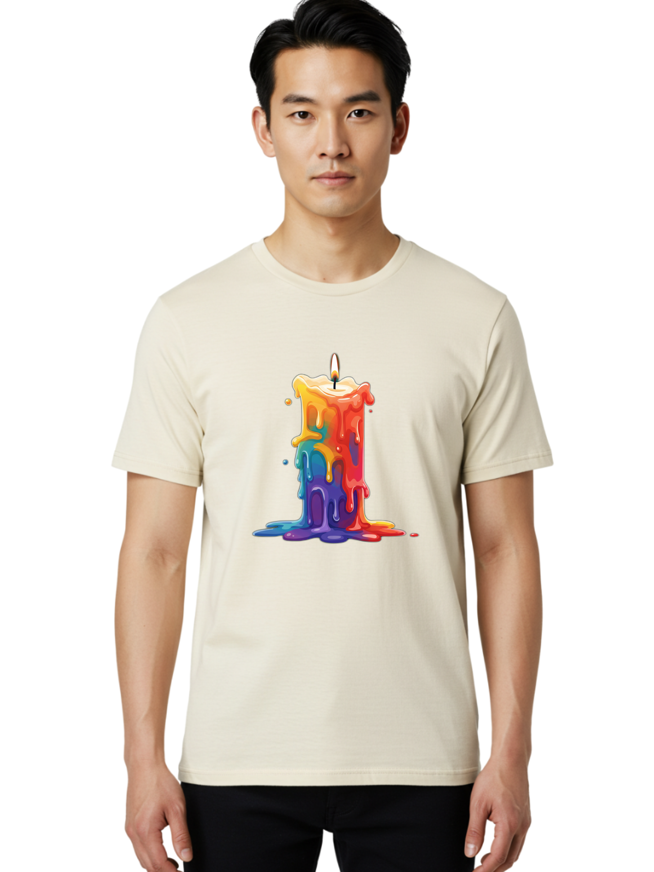 Melting-Candle-3 Men'S Graphic Tee, 100% Cotton, Comfortable Casual Summer Wear, Machine Washable, Vintage Camera, Old Camera, Antique Camera, Black Camera, Classic Photography, Photography Equipment, Nostalgic Device, Film Camera, Camera Art Bao643