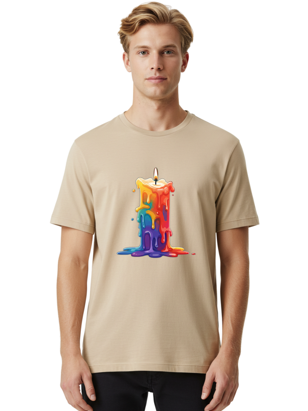 Melting-Candle-3 Men'S Graphic Tee, 100% Cotton, Comfortable Casual Summer Wear, Machine Washable, Vintage Camera, Old Camera, Antique Camera, Black Camera, Classic Photography, Photography Equipment, Nostalgic Device, Film Camera, Camera Art Bao643