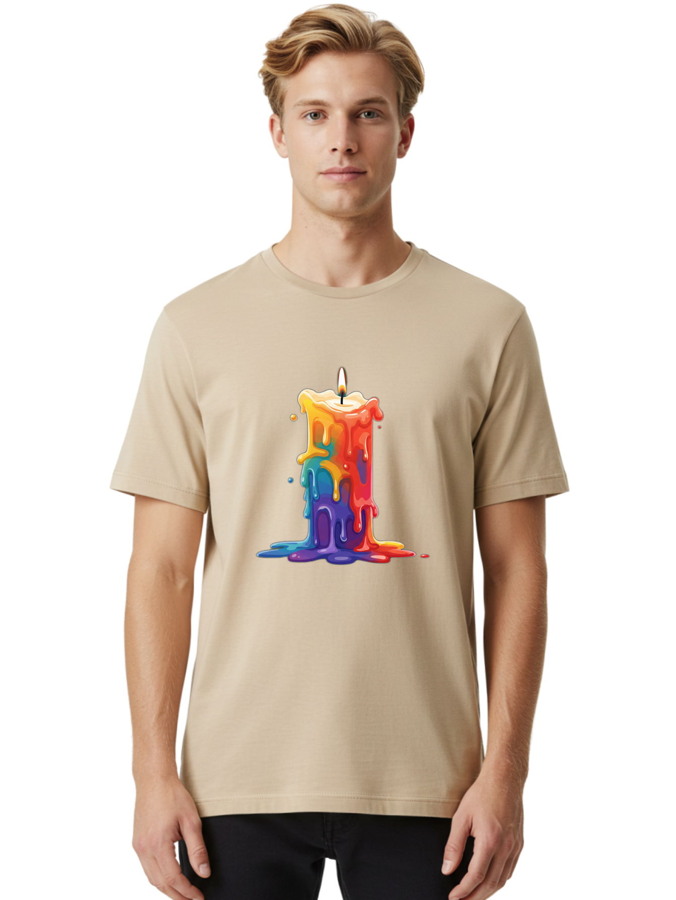 Melting-Candle-3 Men'S Graphic Tee, 100% Cotton, Comfortable Casual Summer Wear, Machine Washable, Vintage Camera, Old Camera, Antique Camera, Black Camera, Classic Photography, Photography Equipment, Nostalgic Device, Film Camera, Camera Art Bao643