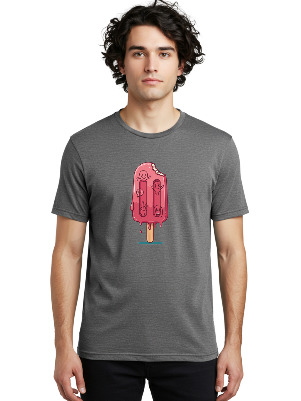 Melting-Strawberry-Popsicle Men'S Graphic Tee, 100% Cotton, Comfortable Casual Summer Wear, Machine Washable, Vintage Camera, Old Camera, Antique Camera, Black Camera, Classic Photography, Photography Equipment, Nostalgic Device, Film Camera, Bao645