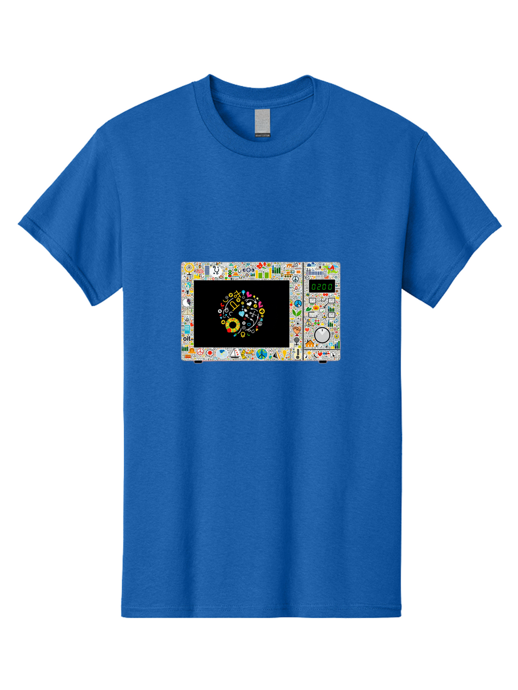 Microwave-With-Yin-Yang-Symbol Men'S Graphic Tee, 100% Cotton, Comfortable Casual Summer Wear, Machine Washable, Vintage Camera, Old Camera, Antique Camera, Black Camera, Classic Photography, Photography Equipment, Nostalgic Device, Bao653