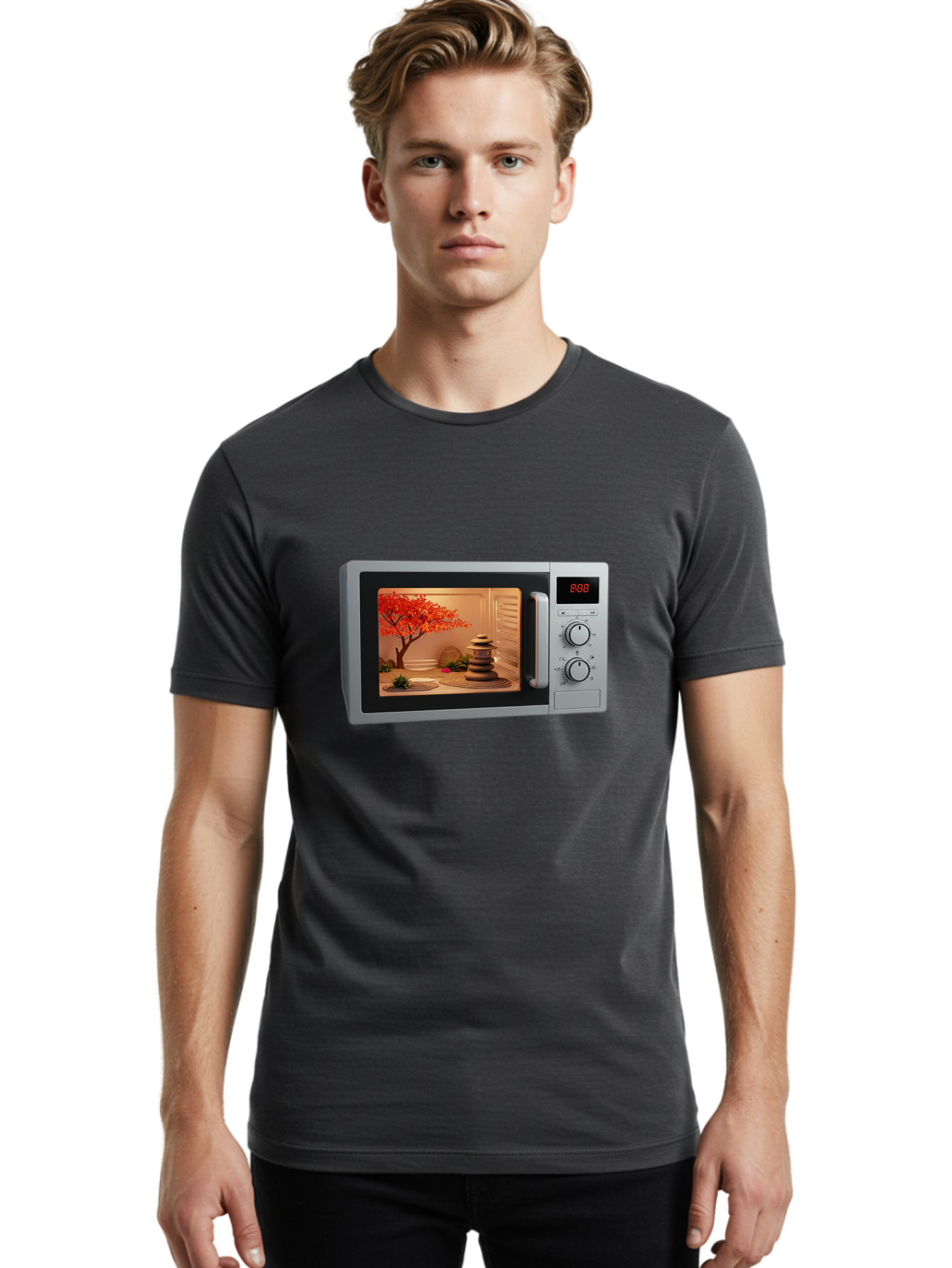 Microwave-Zen Men'S Graphic Tee, 100% Cotton, Comfortable Casual Summer Wear, Machine Washable, Vintage Camera, Old Camera, Antique Camera, Black Camera, Classic Photography, Photography Equipment, Nostalgic Device, Film Camera, Camera Art Bao654