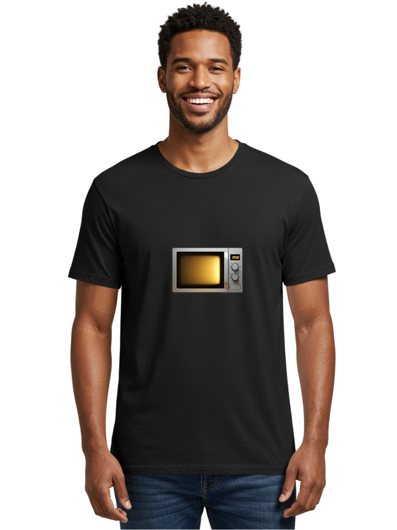 Microwave Men'S Graphic Tee, 100% Cotton, Comfortable Casual Summer Wear, Machine Washable, Vintage Camera, Old Camera, Antique Camera, Black Camera, Classic Photography, Photography Equipment, Nostalgic Device, Film Camera, Camera Art Bao655
