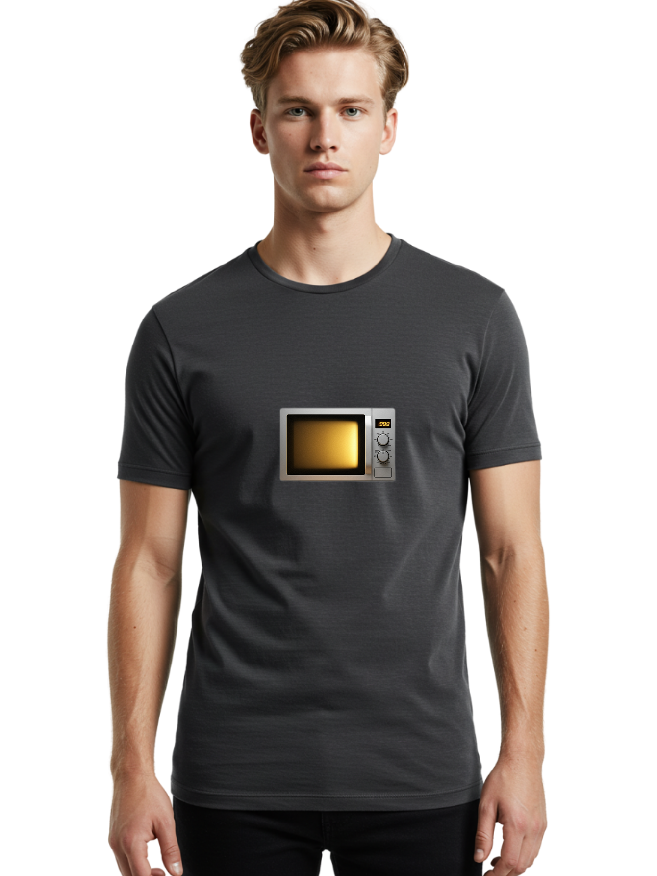 Microwave Men'S Graphic Tee, 100% Cotton, Comfortable Casual Summer Wear, Machine Washable, Vintage Camera, Old Camera, Antique Camera, Black Camera, Classic Photography, Photography Equipment, Nostalgic Device, Film Camera, Camera Art Bao655