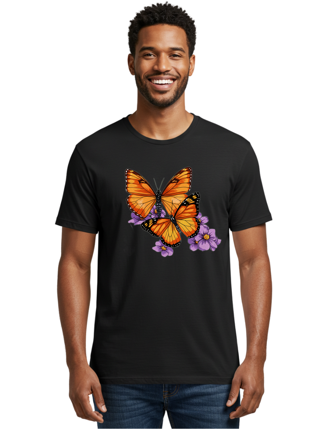 Monarch-Butterflies Men'S Graphic Tee, 100% Cotton, Comfortable Casual Summer Wear, Machine Washable, Vintage Camera, Old Camera, Antique Camera, Black Camera, Classic Photography, Photography Equipment, Nostalgic Device, Film Camera, Bao660