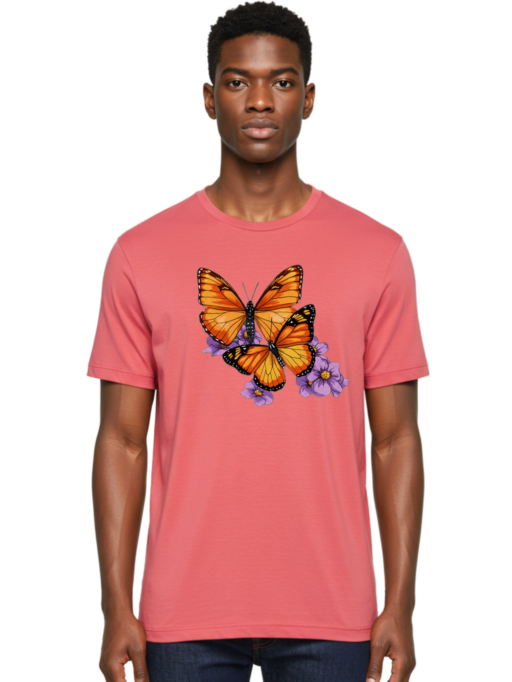 Monarch-Butterflies Men'S Graphic Tee, 100% Cotton, Comfortable Casual Summer Wear, Machine Washable, Vintage Camera, Old Camera, Antique Camera, Black Camera, Classic Photography, Photography Equipment, Nostalgic Device, Film Camera, Bao660