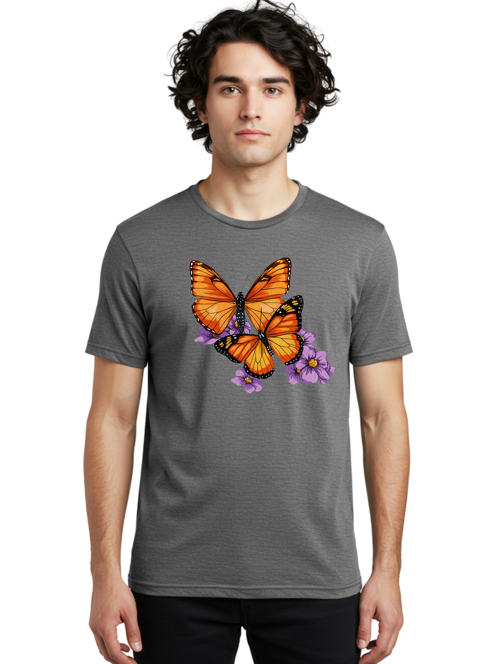 Monarch-Butterflies Men'S Graphic Tee, 100% Cotton, Comfortable Casual Summer Wear, Machine Washable, Vintage Camera, Old Camera, Antique Camera, Black Camera, Classic Photography, Photography Equipment, Nostalgic Device, Film Camera, Bao660