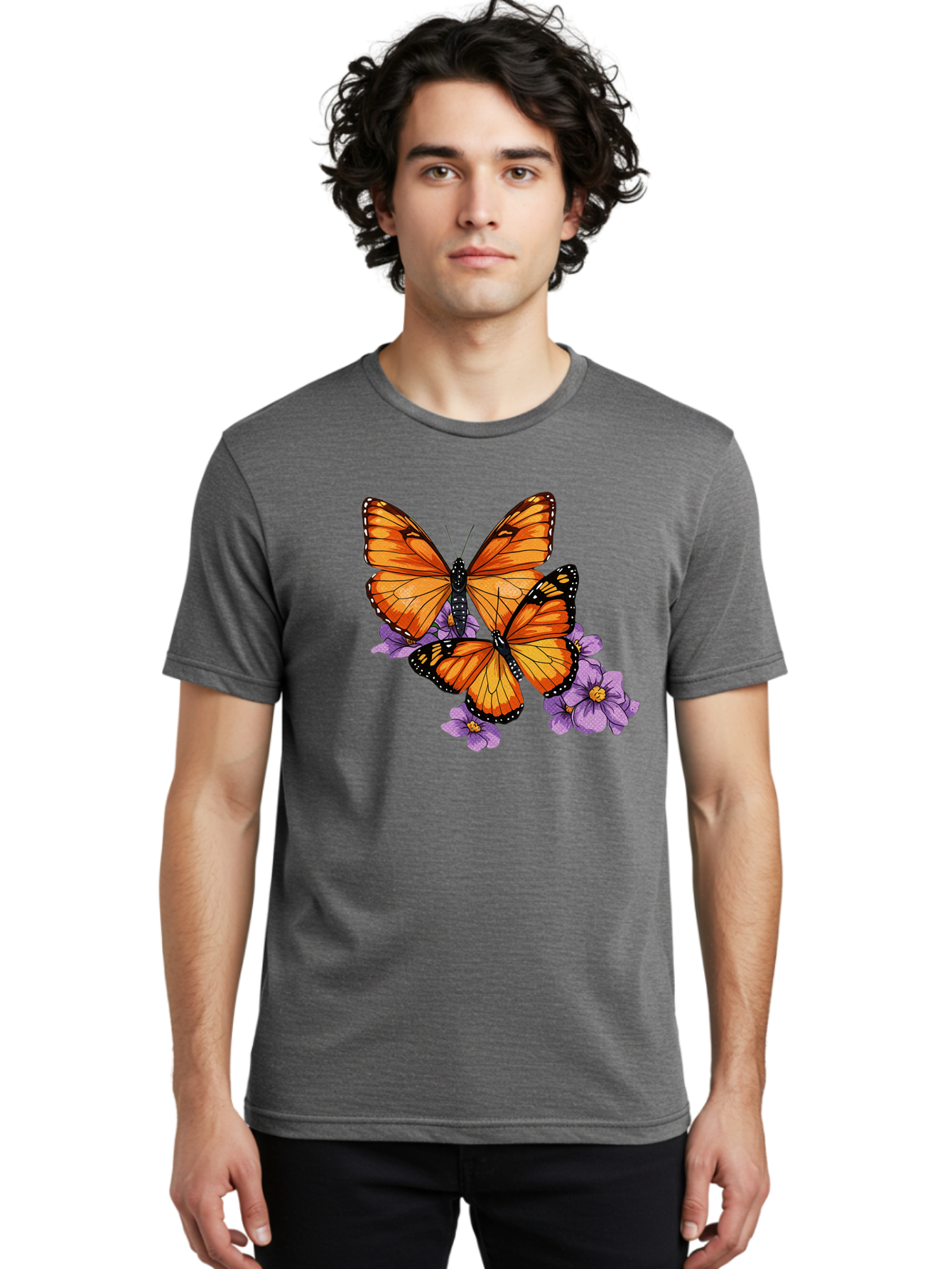 Monarch-Butterflies Men'S Graphic Tee, 100% Cotton, Comfortable Casual Summer Wear, Machine Washable, Vintage Camera, Old Camera, Antique Camera, Black Camera, Classic Photography, Photography Equipment, Nostalgic Device, Film Camera, Bao660