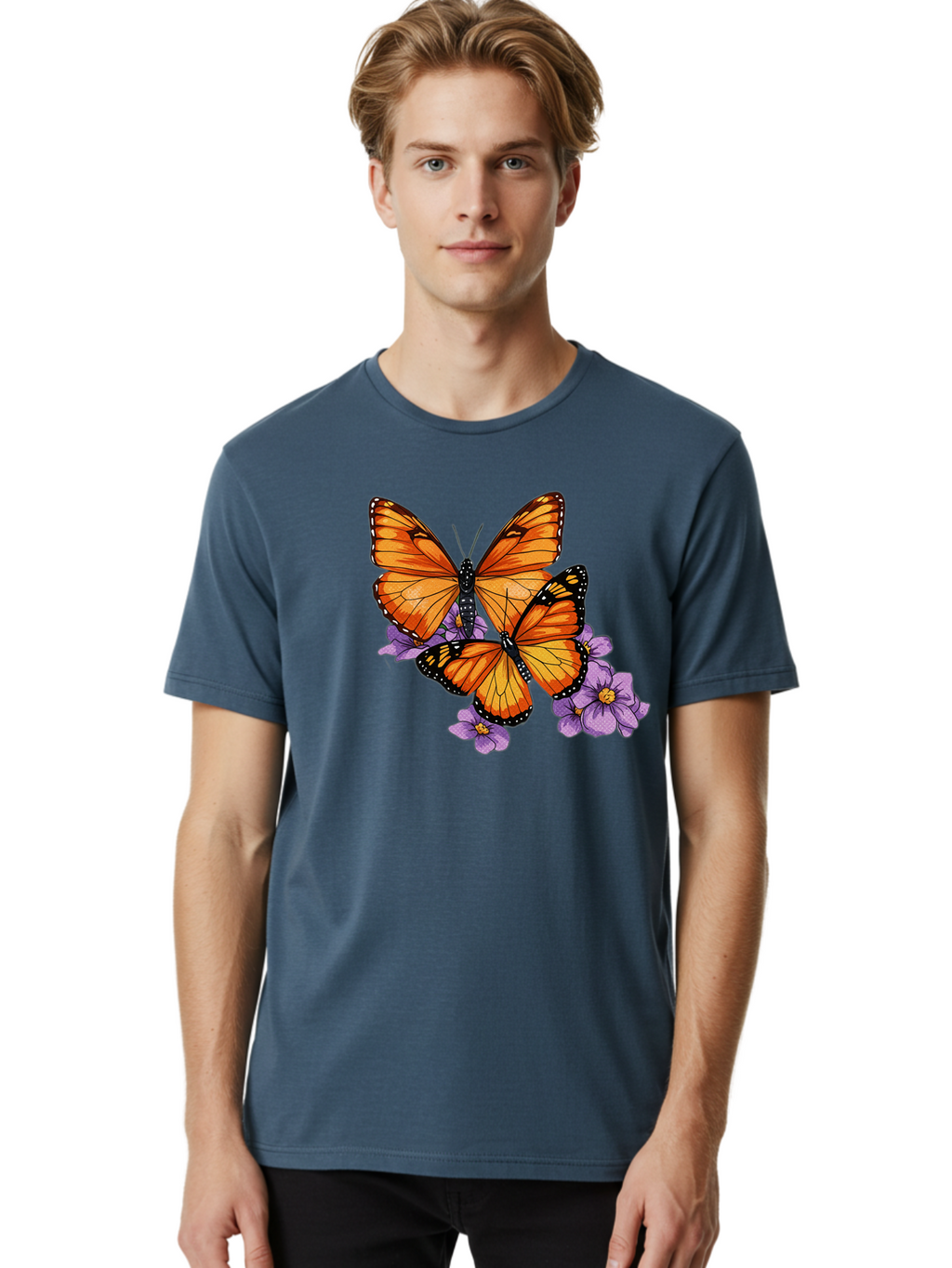 Monarch-Butterflies Men'S Graphic Tee, 100% Cotton, Comfortable Casual Summer Wear, Machine Washable, Vintage Camera, Old Camera, Antique Camera, Black Camera, Classic Photography, Photography Equipment, Nostalgic Device, Film Camera, Bao660
