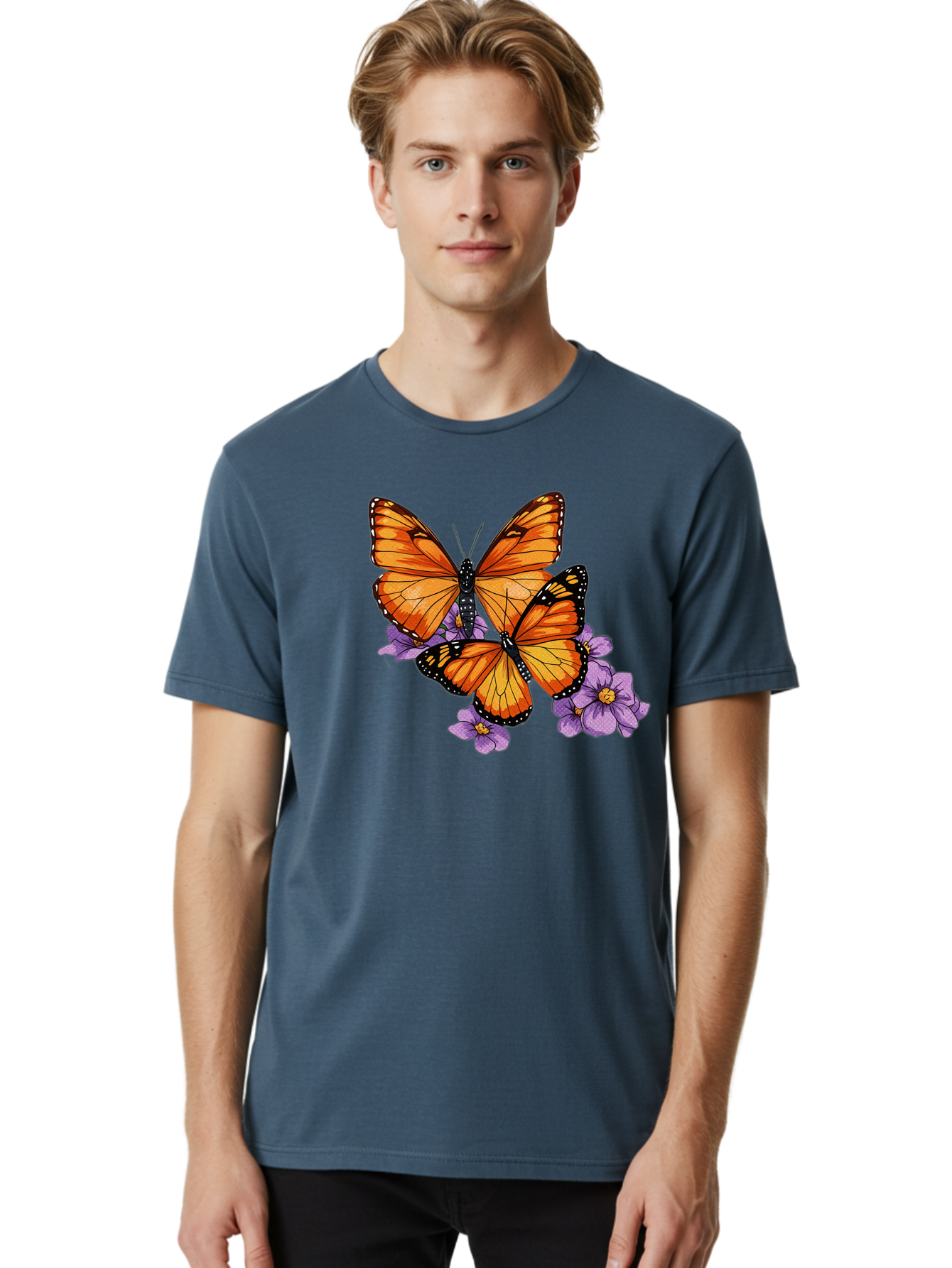 Monarch-Butterflies Men'S Graphic Tee, 100% Cotton, Comfortable Casual Summer Wear, Machine Washable, Vintage Camera, Old Camera, Antique Camera, Black Camera, Classic Photography, Photography Equipment, Nostalgic Device, Film Camera, Bao660