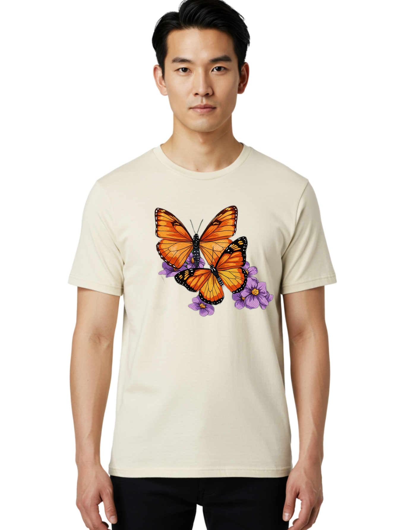 Monarch-Butterflies Men'S Graphic Tee, 100% Cotton, Comfortable Casual Summer Wear, Machine Washable, Vintage Camera, Old Camera, Antique Camera, Black Camera, Classic Photography, Photography Equipment, Nostalgic Device, Film Camera, Bao660