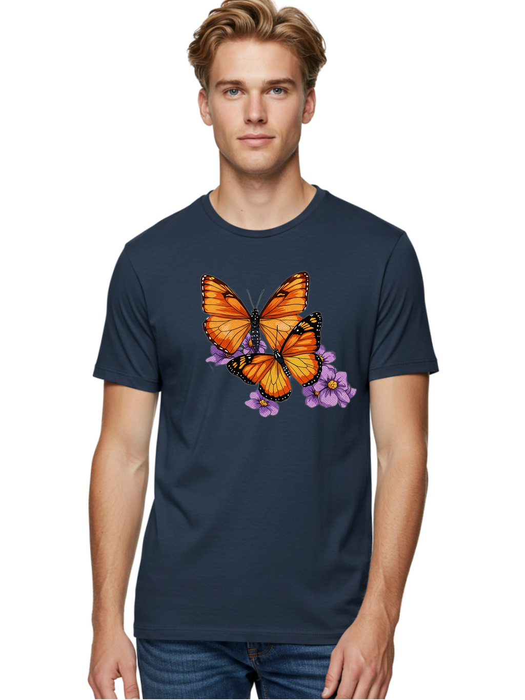 Monarch-Butterflies Men'S Graphic Tee, 100% Cotton, Comfortable Casual Summer Wear, Machine Washable, Vintage Camera, Old Camera, Antique Camera, Black Camera, Classic Photography, Photography Equipment, Nostalgic Device, Film Camera, Bao660