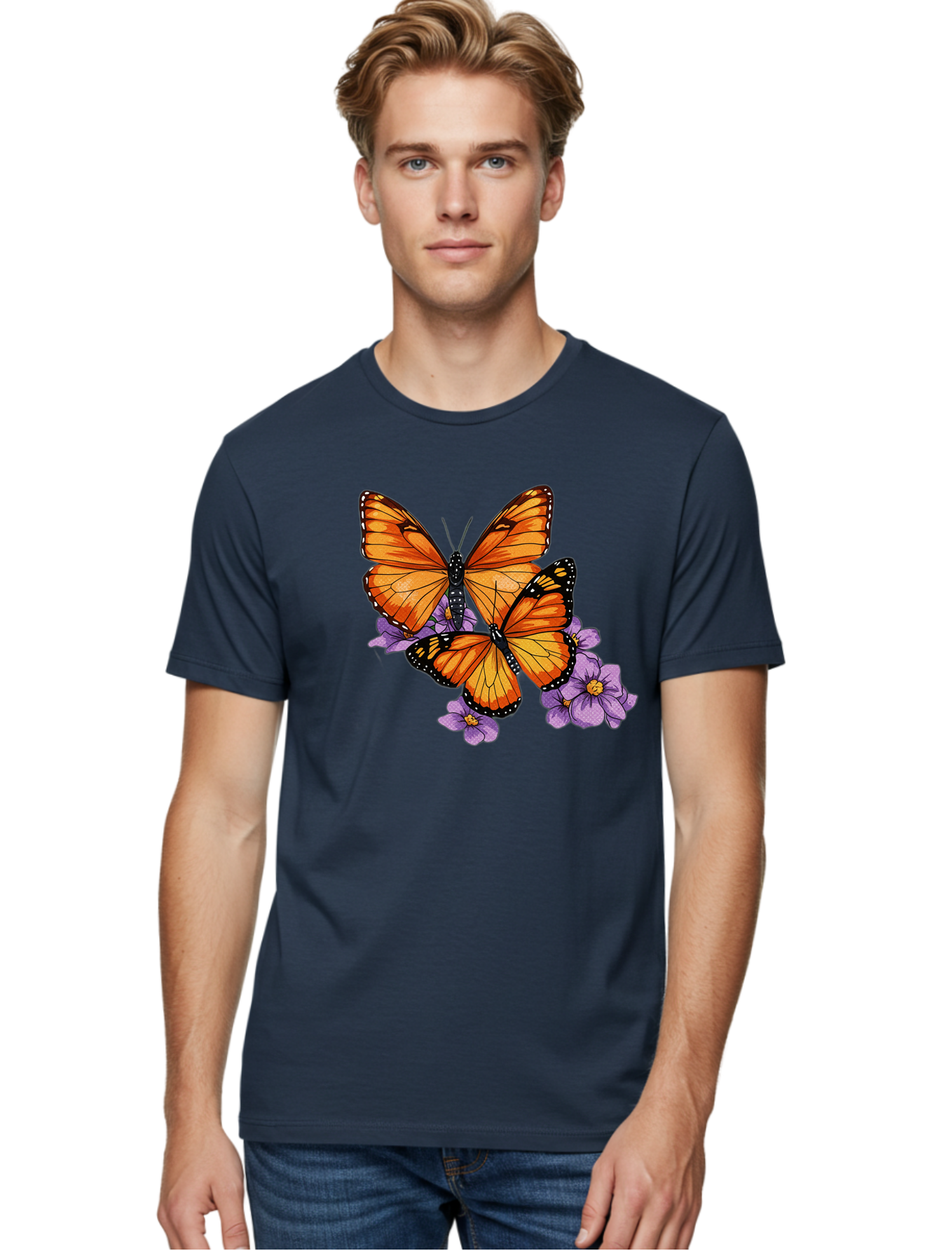 Monarch-Butterflies Men'S Graphic Tee, 100% Cotton, Comfortable Casual Summer Wear, Machine Washable, Vintage Camera, Old Camera, Antique Camera, Black Camera, Classic Photography, Photography Equipment, Nostalgic Device, Film Camera, Bao660