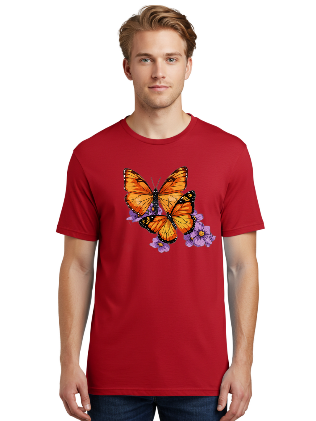 Monarch-Butterflies Men'S Graphic Tee, 100% Cotton, Comfortable Casual Summer Wear, Machine Washable, Vintage Camera, Old Camera, Antique Camera, Black Camera, Classic Photography, Photography Equipment, Nostalgic Device, Film Camera, Bao660