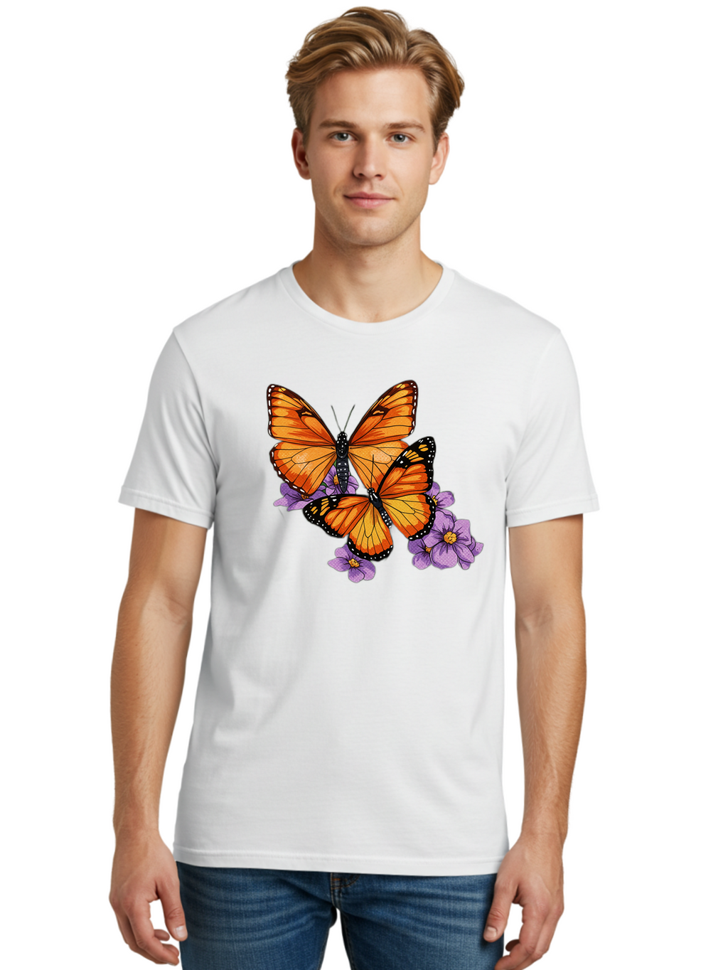 Monarch-Butterflies Men'S Graphic Tee, 100% Cotton, Comfortable Casual Summer Wear, Machine Washable, Vintage Camera, Old Camera, Antique Camera, Black Camera, Classic Photography, Photography Equipment, Nostalgic Device, Film Camera, Bao660