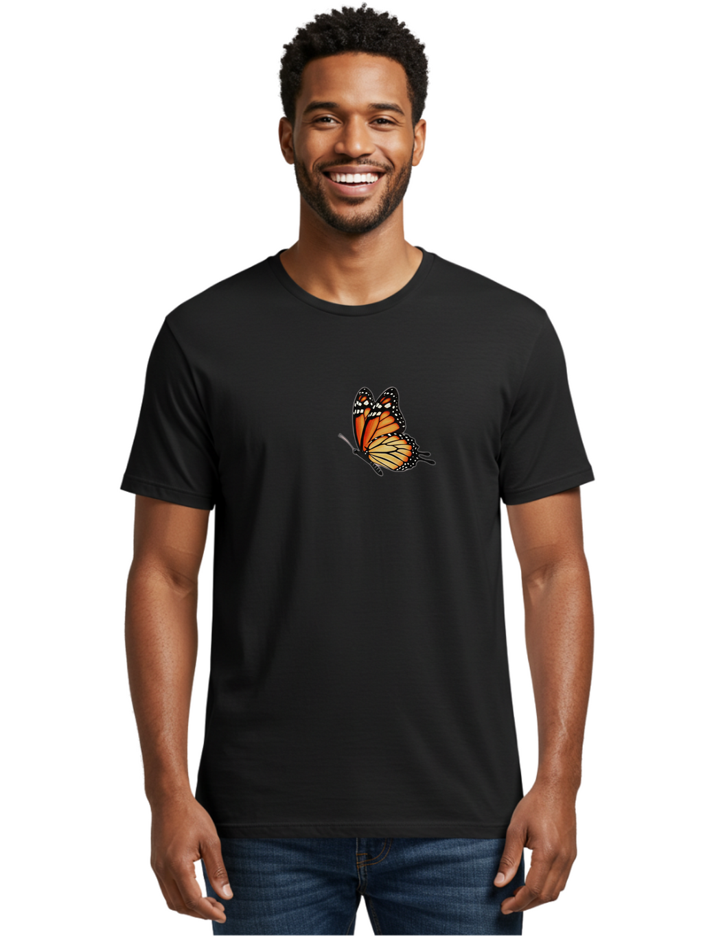 Monarch-Butterfly Men'S Graphic Tee, 100% Cotton, Comfortable Casual Summer Wear, Machine Washable, Vintage Camera, Old Camera, Antique Camera, Black Camera, Classic Photography, Photography Equipment, Nostalgic Device, Film Camera, Camera Art Bao661