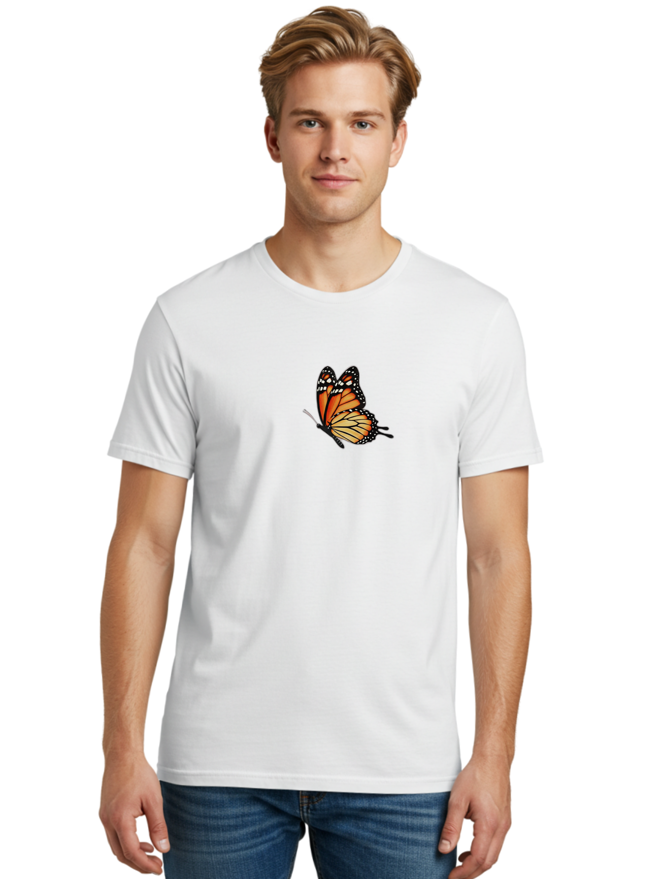 Monarch-Butterfly Men'S Graphic Tee, 100% Cotton, Comfortable Casual Summer Wear, Machine Washable, Vintage Camera, Old Camera, Antique Camera, Black Camera, Classic Photography, Photography Equipment, Nostalgic Device, Film Camera, Camera Art Bao661