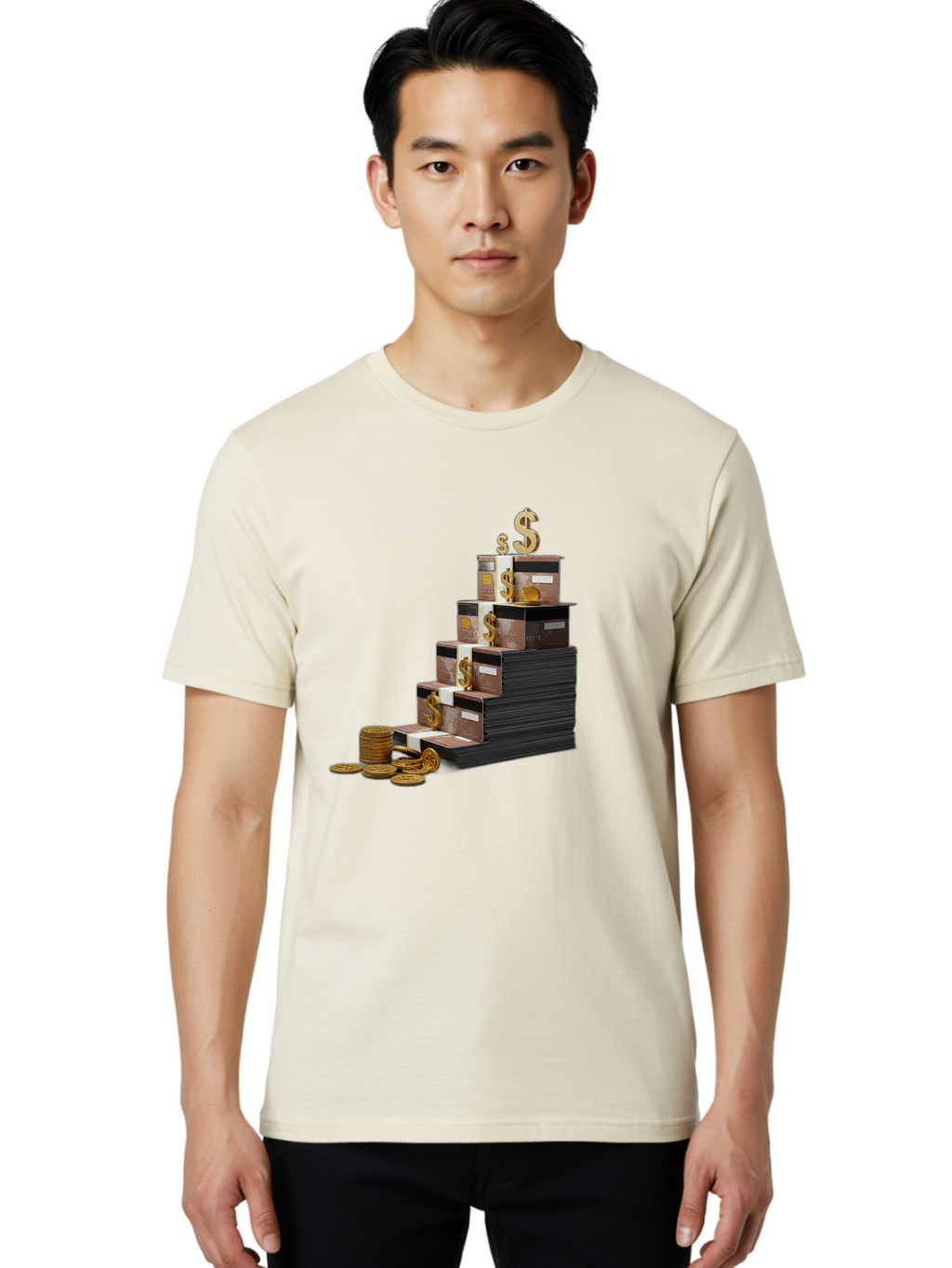 Money-Stack Men'S Graphic Tee, 100% Cotton, Comfortable Casual Summer Wear, Machine Washable, Vintage Camera, Old Camera, Antique Camera, Black Camera, Classic Photography, Photography Equipment, Nostalgic Device, Film Camera, Camera Art Bao664
