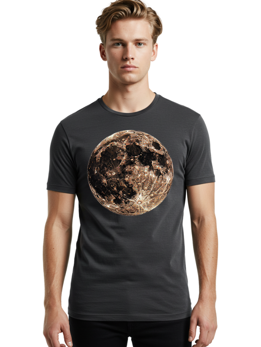 Moon-1 Men'S Graphic Tee, 100% Cotton, Comfortable Casual Summer Wear, Machine Washable, Vintage Camera, Old Camera, Antique Camera, Black Camera, Classic Photography, Photography Equipment, Nostalgic Device, Film Camera, Camera Art Bao665