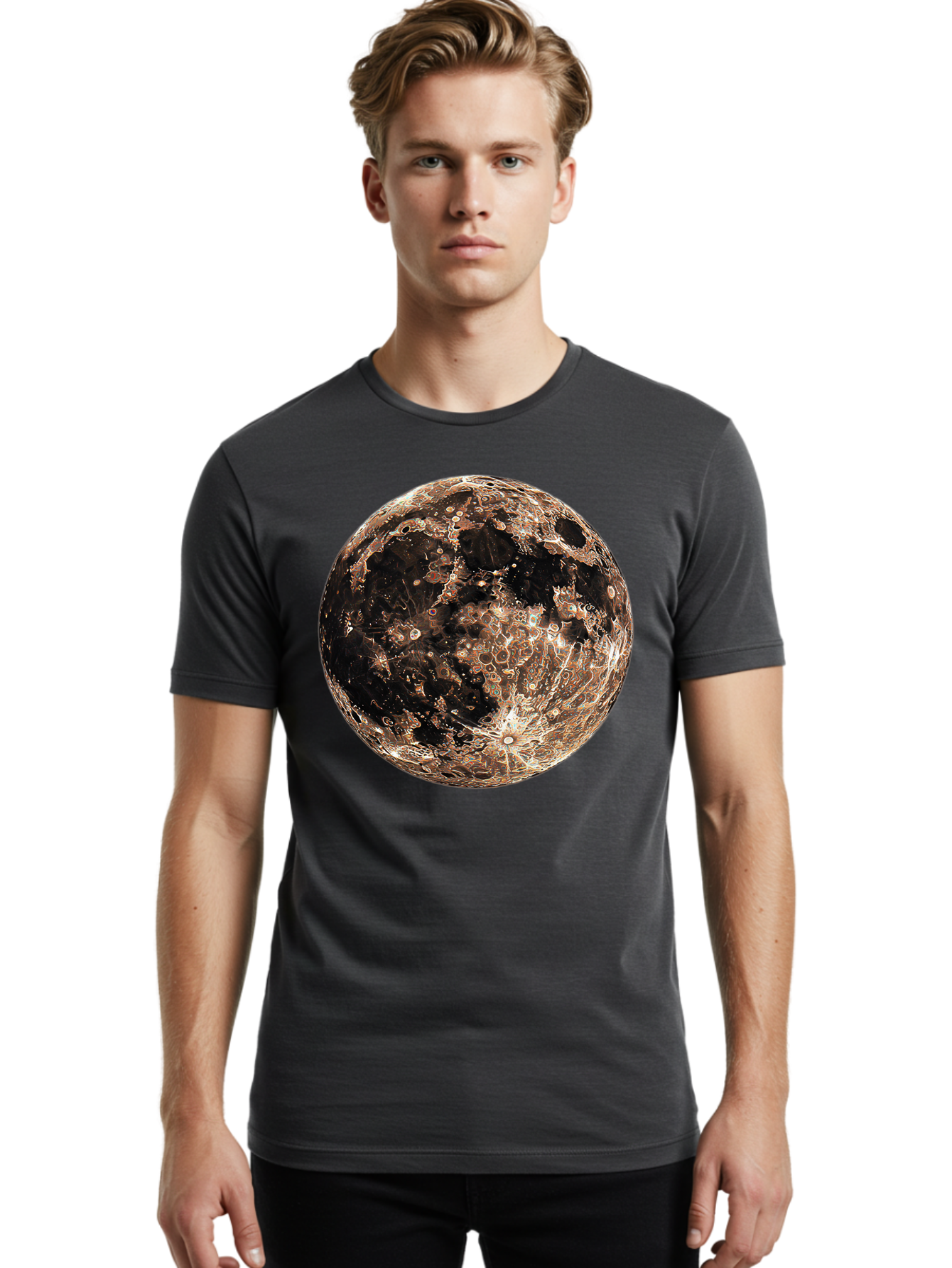 Moon-1 Men'S Graphic Tee, 100% Cotton, Comfortable Casual Summer Wear, Machine Washable, Vintage Camera, Old Camera, Antique Camera, Black Camera, Classic Photography, Photography Equipment, Nostalgic Device, Film Camera, Camera Art Bao665
