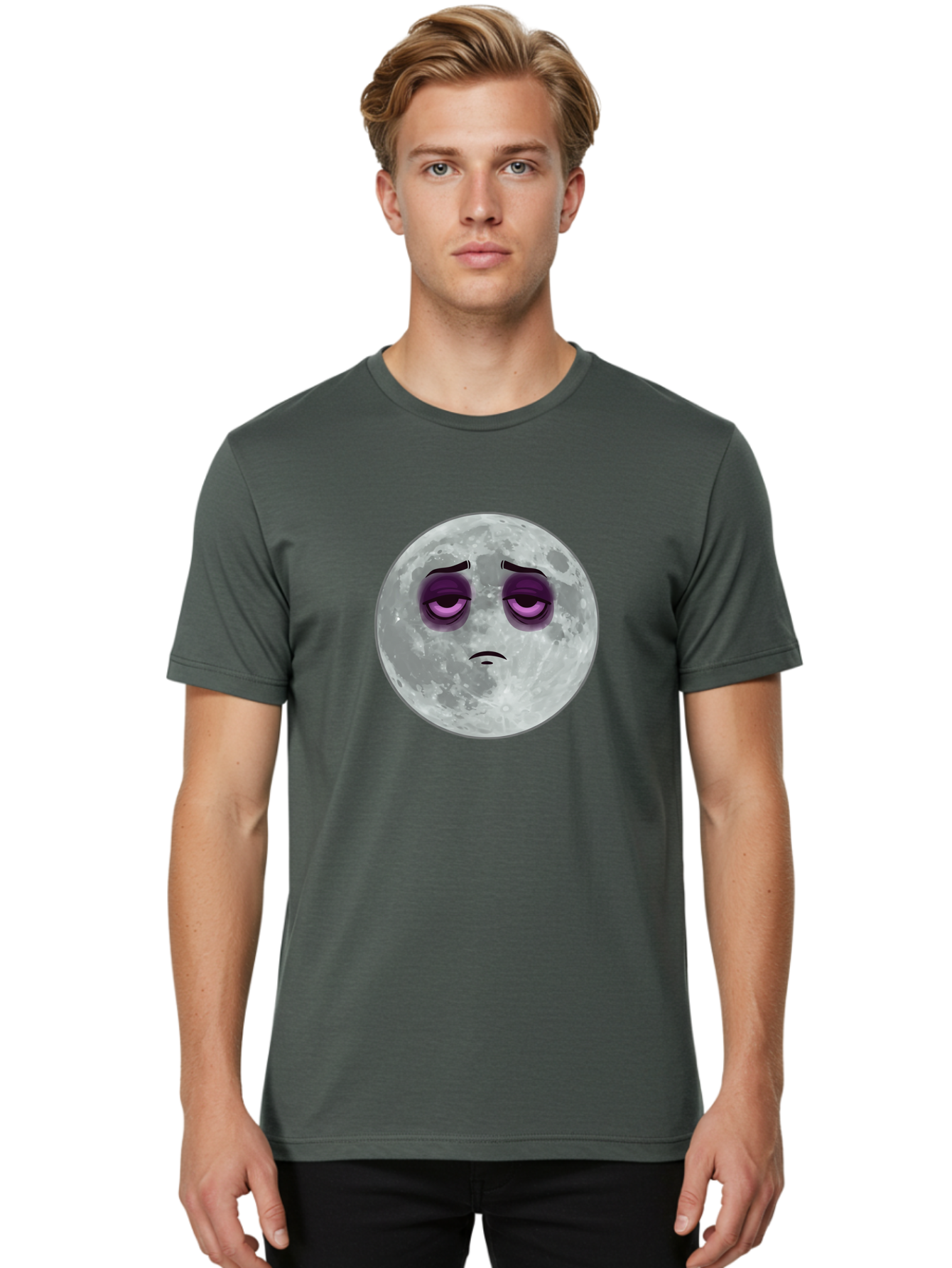 Moon-Emoji Men'S Graphic Tee, 100% Cotton, Comfortable Casual Summer Wear, Machine Washable, Vintage Camera, Old Camera, Antique Camera, Black Camera, Classic Photography, Photography Equipment, Nostalgic Device, Film Camera, Camera Art Bao668