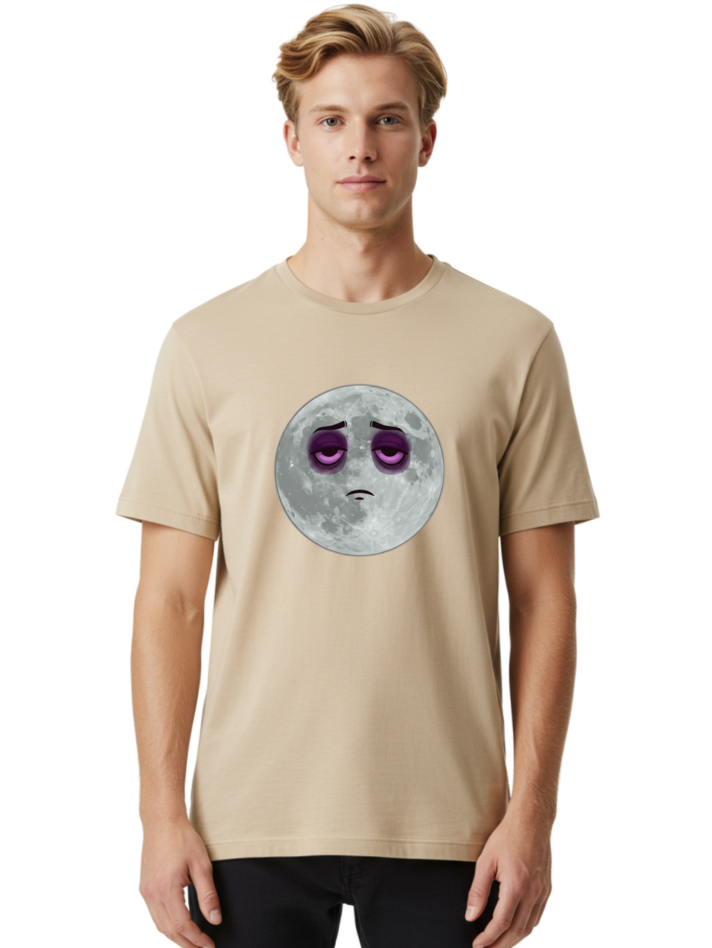 Moon-Emoji Men'S Graphic Tee, 100% Cotton, Comfortable Casual Summer Wear, Machine Washable, Vintage Camera, Old Camera, Antique Camera, Black Camera, Classic Photography, Photography Equipment, Nostalgic Device, Film Camera, Camera Art Bao668