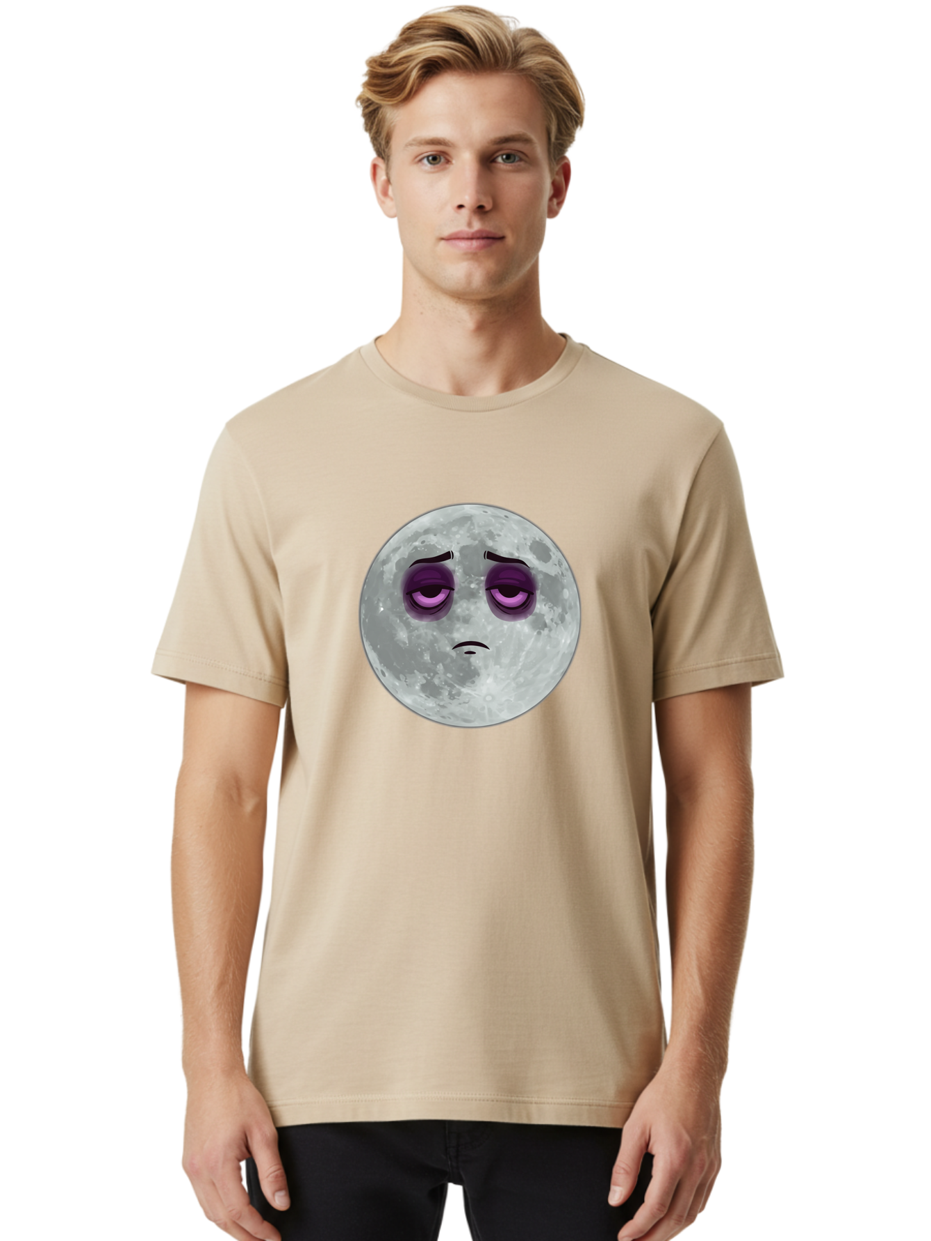 Moon-Emoji Men'S Graphic Tee, 100% Cotton, Comfortable Casual Summer Wear, Machine Washable, Vintage Camera, Old Camera, Antique Camera, Black Camera, Classic Photography, Photography Equipment, Nostalgic Device, Film Camera, Camera Art Bao668