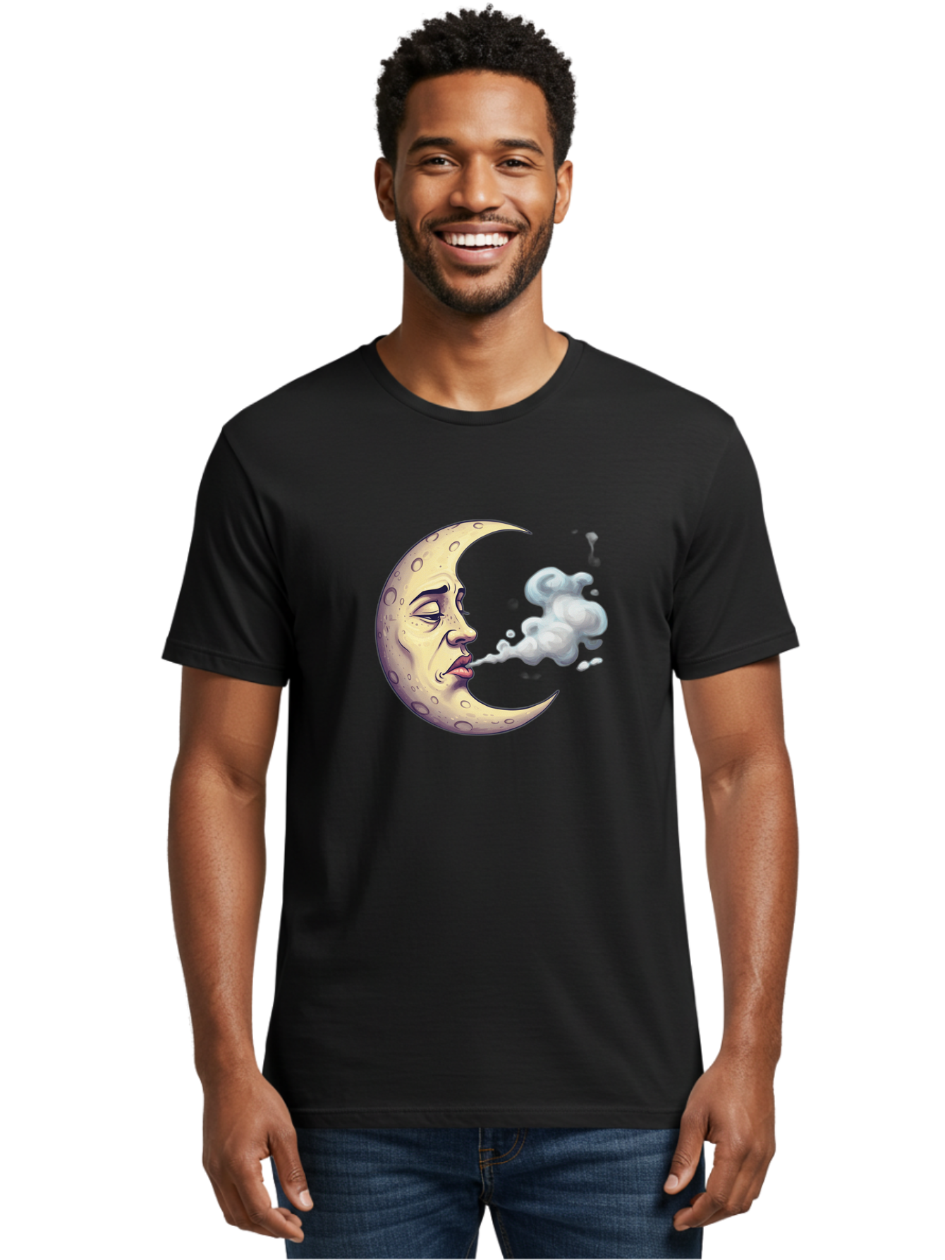 Moon-Smoking Men'S Graphic Tee, 100% Cotton, Comfortable Casual Summer Wear, Machine Washable, Vintage Camera, Old Camera, Antique Camera, Black Camera, Classic Photography, Photography Equipment, Nostalgic Device, Film Camera, Camera Art Bao669