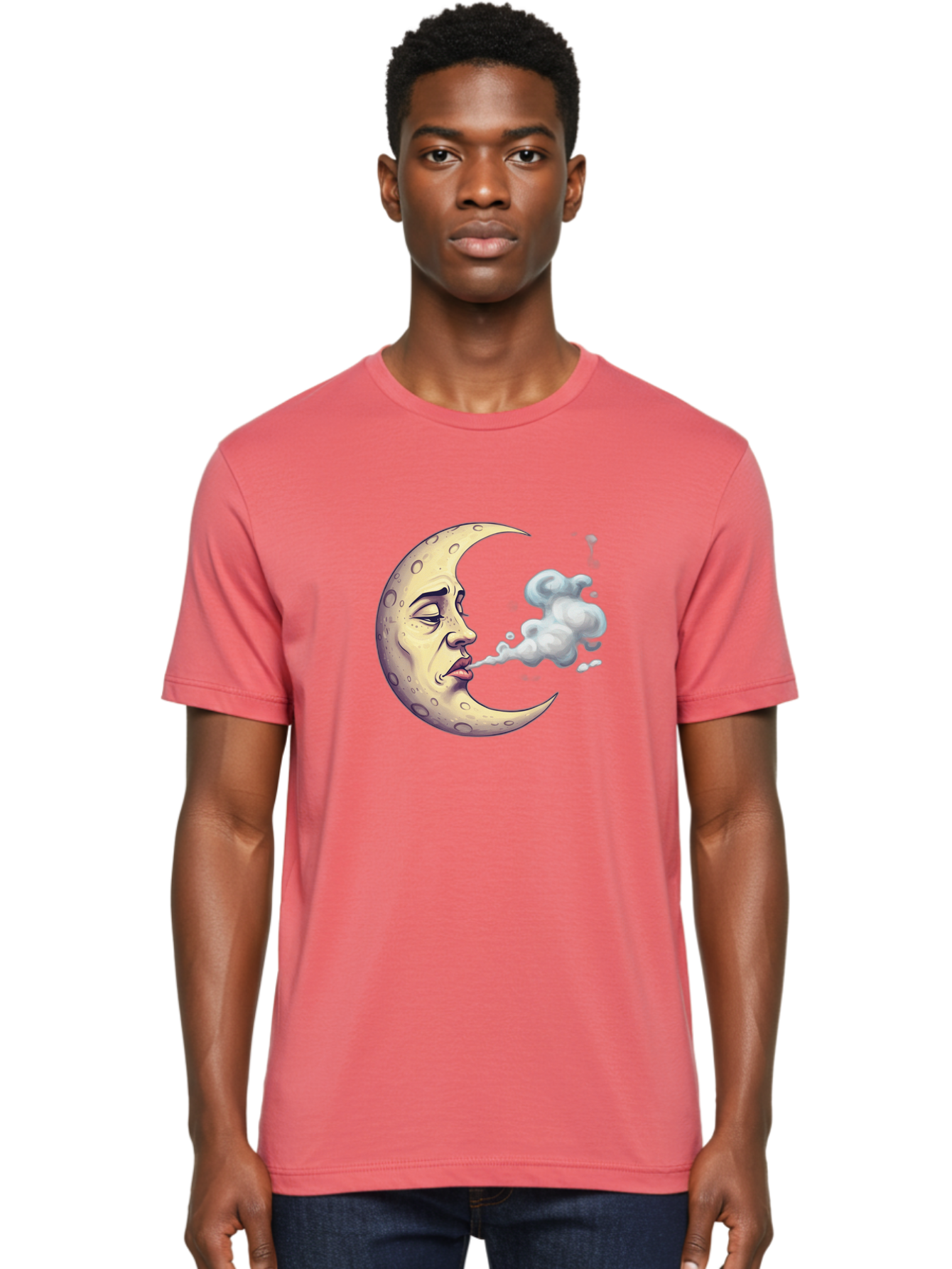 Moon-Smoking Men'S Graphic Tee, 100% Cotton, Comfortable Casual Summer Wear, Machine Washable, Vintage Camera, Old Camera, Antique Camera, Black Camera, Classic Photography, Photography Equipment, Nostalgic Device, Film Camera, Camera Art Bao669