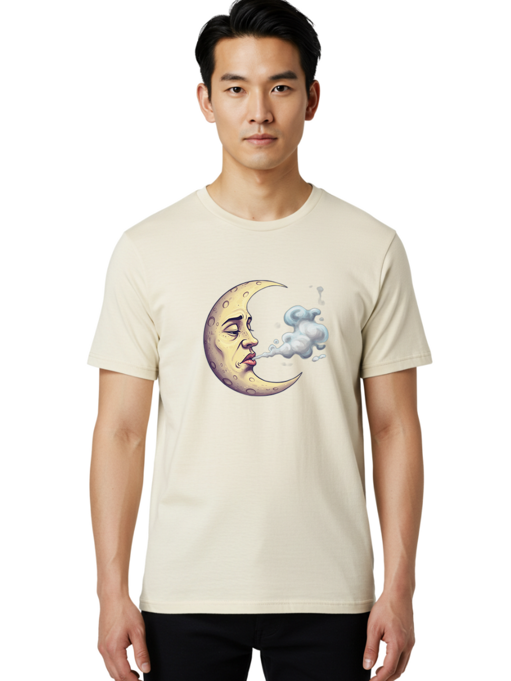 Moon-Smoking Men'S Graphic Tee, 100% Cotton, Comfortable Casual Summer Wear, Machine Washable, Vintage Camera, Old Camera, Antique Camera, Black Camera, Classic Photography, Photography Equipment, Nostalgic Device, Film Camera, Camera Art Bao669