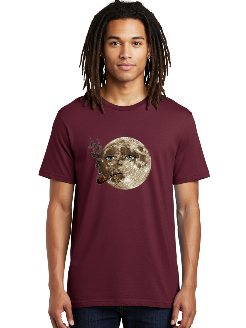 Moon-With-Eyes-And-Pipe Men'S Graphic Tee, 100% Cotton, Comfortable Casual Summer Wear, Machine Washable, Vintage Camera, Old Camera, Antique Camera, Black Camera, Classic Photography, Photography Equipment, Nostalgic Device, Film Camera, Bao672