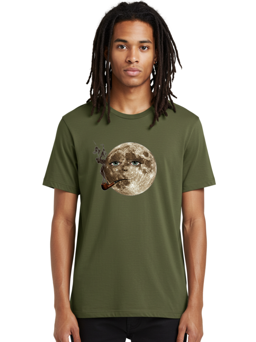 Moon-With-Eyes-And-Pipe Men'S Graphic Tee, 100% Cotton, Comfortable Casual Summer Wear, Machine Washable, Vintage Camera, Old Camera, Antique Camera, Black Camera, Classic Photography, Photography Equipment, Nostalgic Device, Film Camera, Bao672