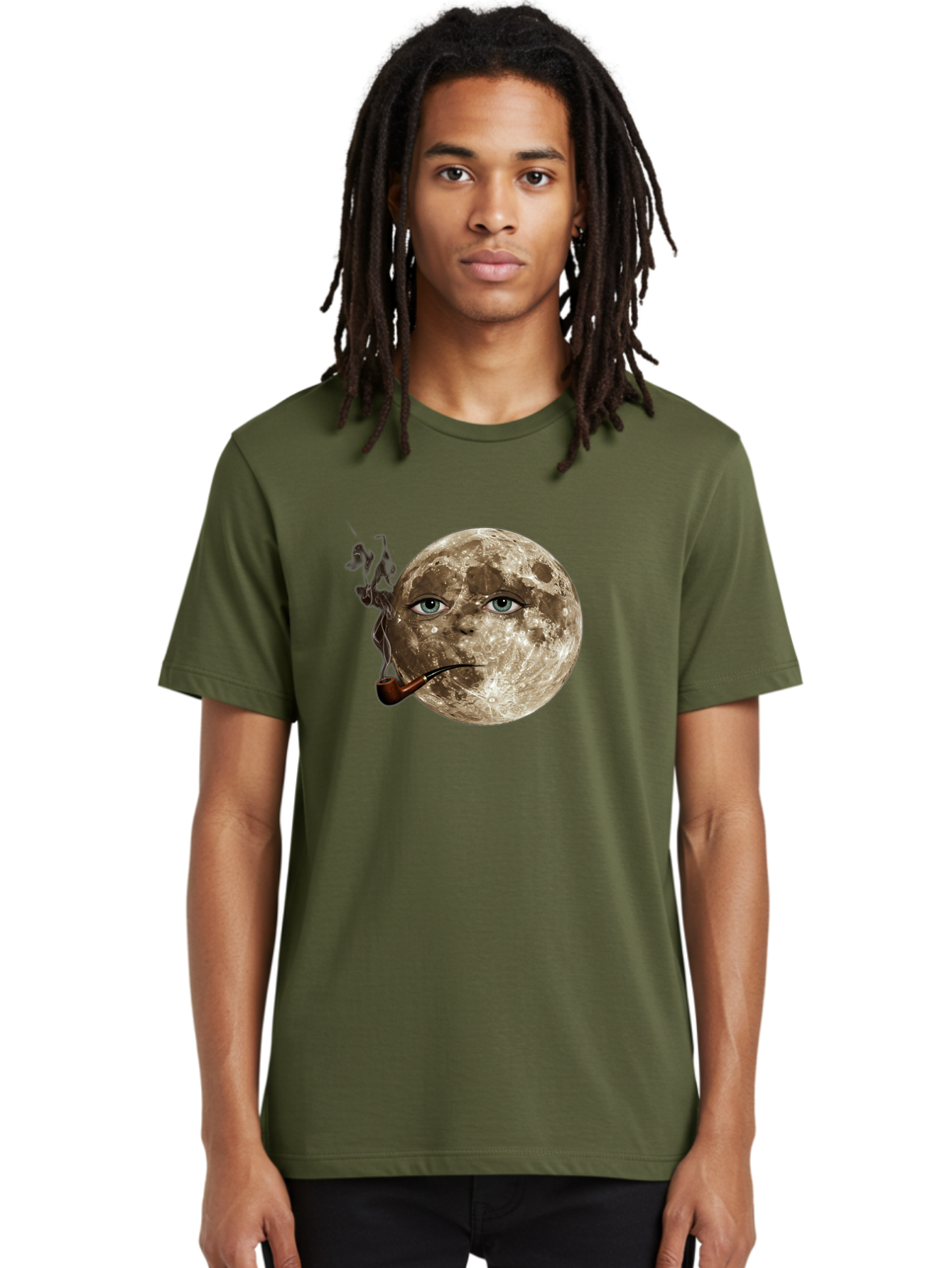 Moon-With-Eyes-And-Pipe Men'S Graphic Tee, 100% Cotton, Comfortable Casual Summer Wear, Machine Washable, Vintage Camera, Old Camera, Antique Camera, Black Camera, Classic Photography, Photography Equipment, Nostalgic Device, Film Camera, Bao672