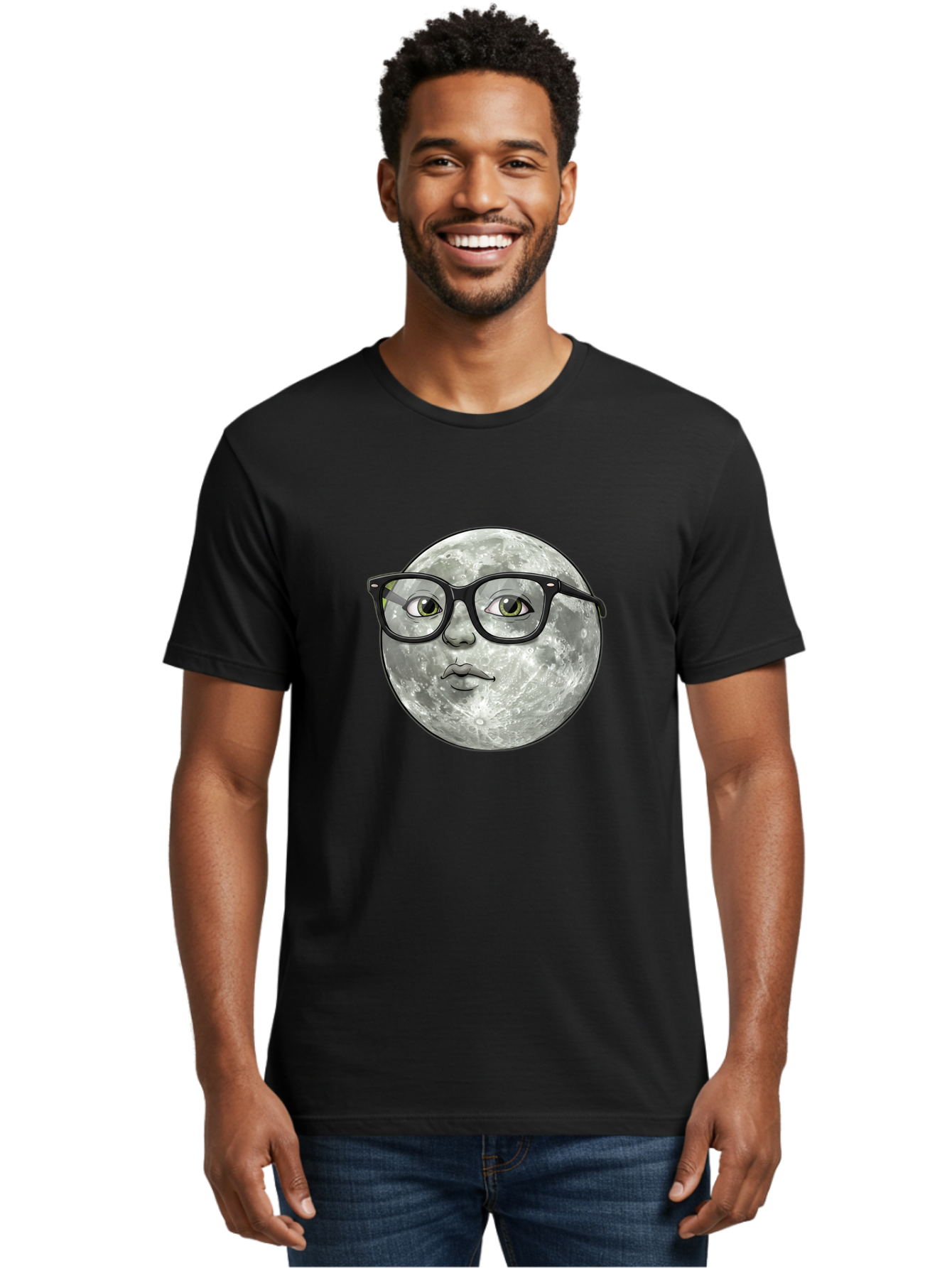 Moon-With-Glasses Men'S Graphic Tee, 100% Cotton, Comfortable Casual Summer Wear, Machine Washable, Vintage Camera, Old Camera, Antique Camera, Black Camera, Classic Photography, Photography Equipment, Nostalgic Device, Film Camera, Camera Art Bao673