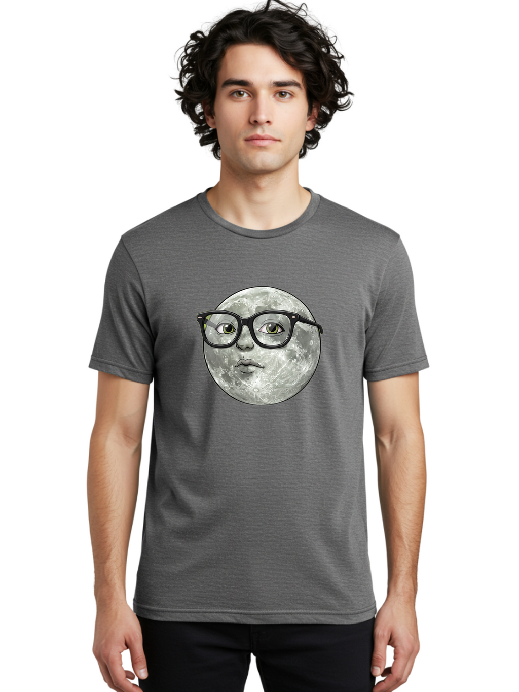 Moon-With-Glasses Men'S Graphic Tee, 100% Cotton, Comfortable Casual Summer Wear, Machine Washable, Vintage Camera, Old Camera, Antique Camera, Black Camera, Classic Photography, Photography Equipment, Nostalgic Device, Film Camera, Camera Art Bao673