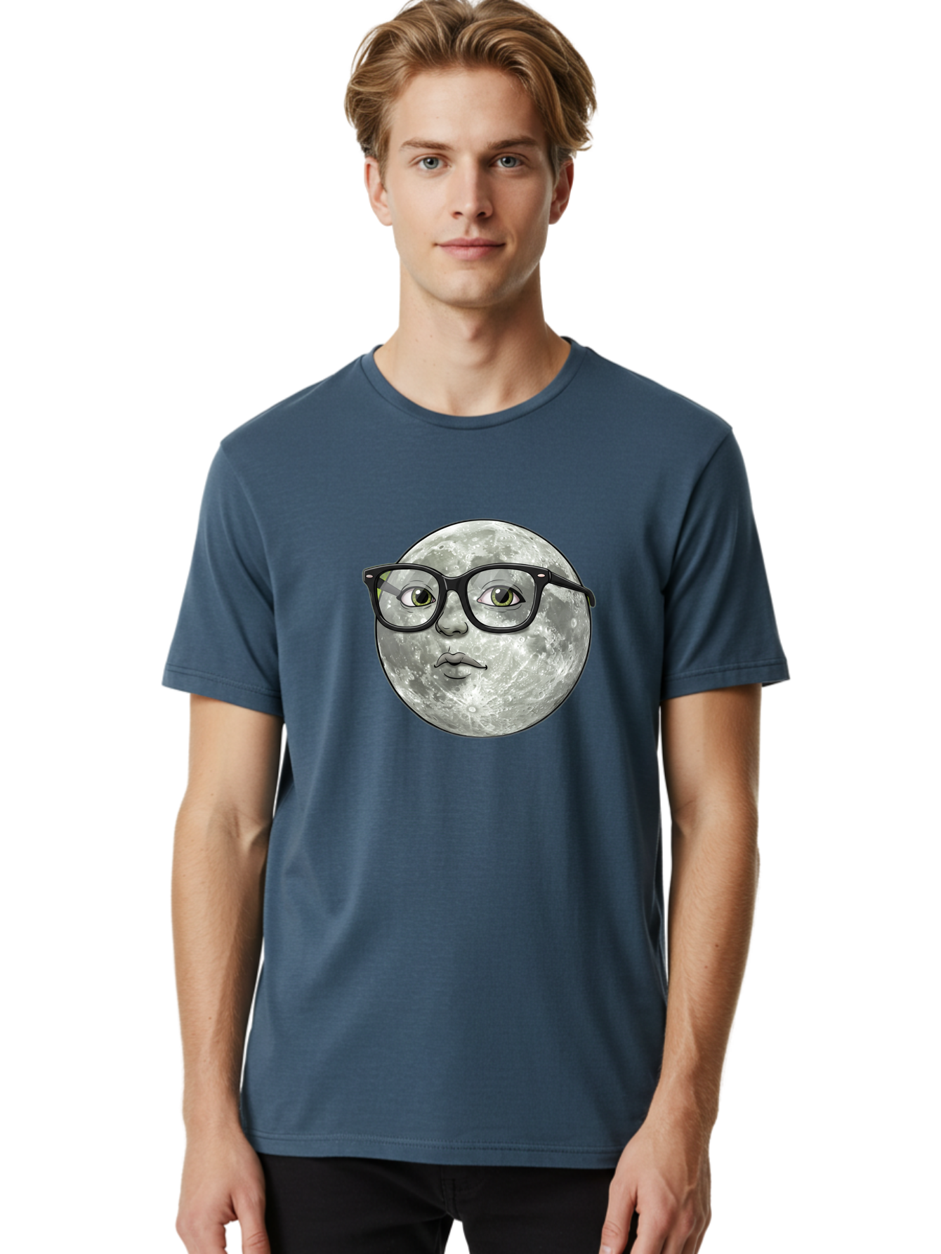 Moon-With-Glasses Men'S Graphic Tee, 100% Cotton, Comfortable Casual Summer Wear, Machine Washable, Vintage Camera, Old Camera, Antique Camera, Black Camera, Classic Photography, Photography Equipment, Nostalgic Device, Film Camera, Camera Art Bao673