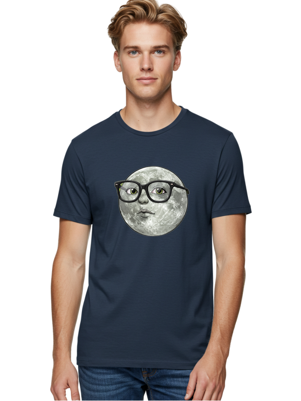 Moon-With-Glasses Men'S Graphic Tee, 100% Cotton, Comfortable Casual Summer Wear, Machine Washable, Vintage Camera, Old Camera, Antique Camera, Black Camera, Classic Photography, Photography Equipment, Nostalgic Device, Film Camera, Camera Art Bao673