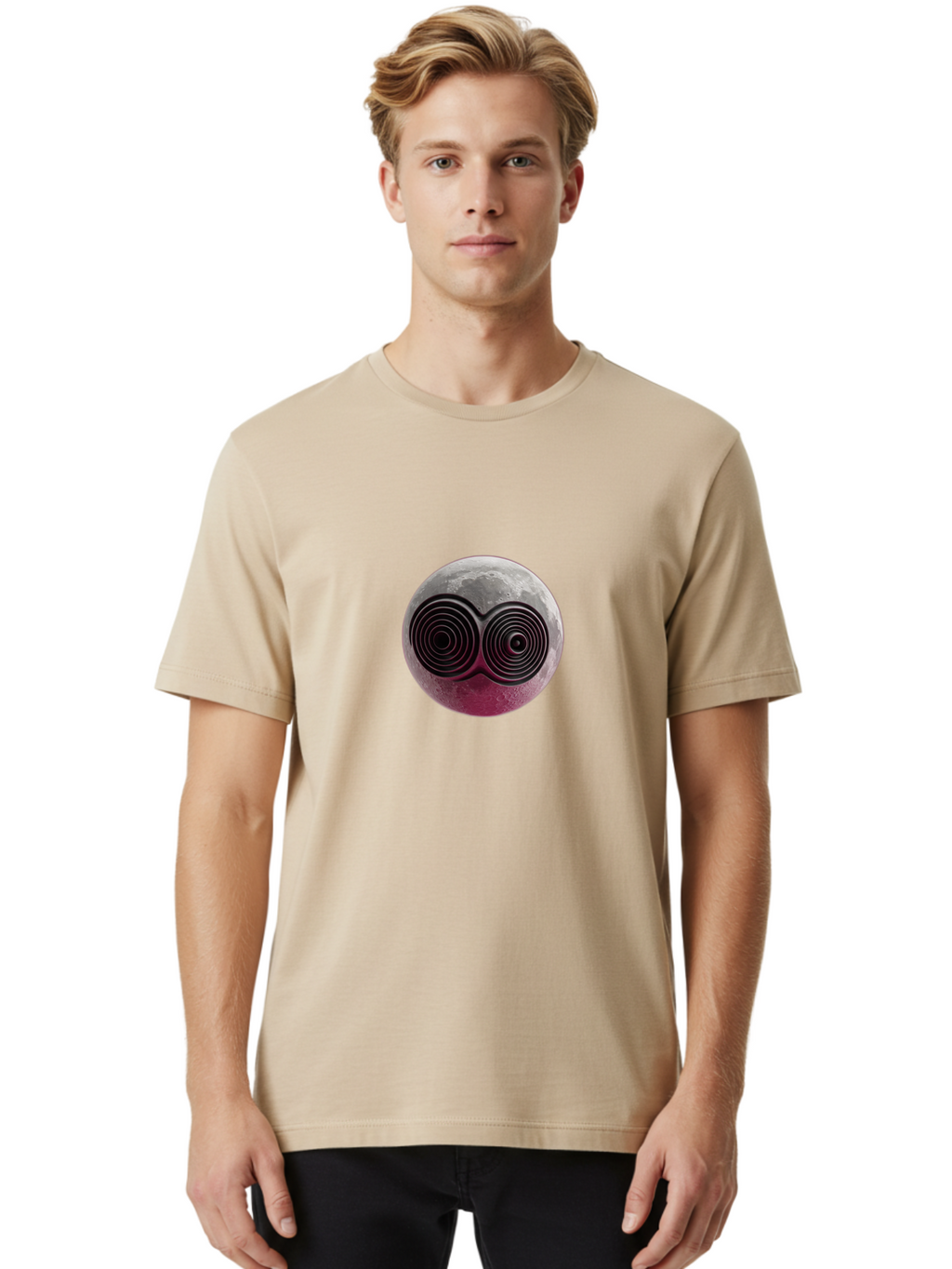 Moon-With-Goggles Men'S Graphic Tee, 100% Cotton, Comfortable Casual Summer Wear, Machine Washable, Vintage Camera, Old Camera, Antique Camera, Black Camera, Classic Photography, Photography Equipment, Nostalgic Device, Film Camera, Camera Art Bao674