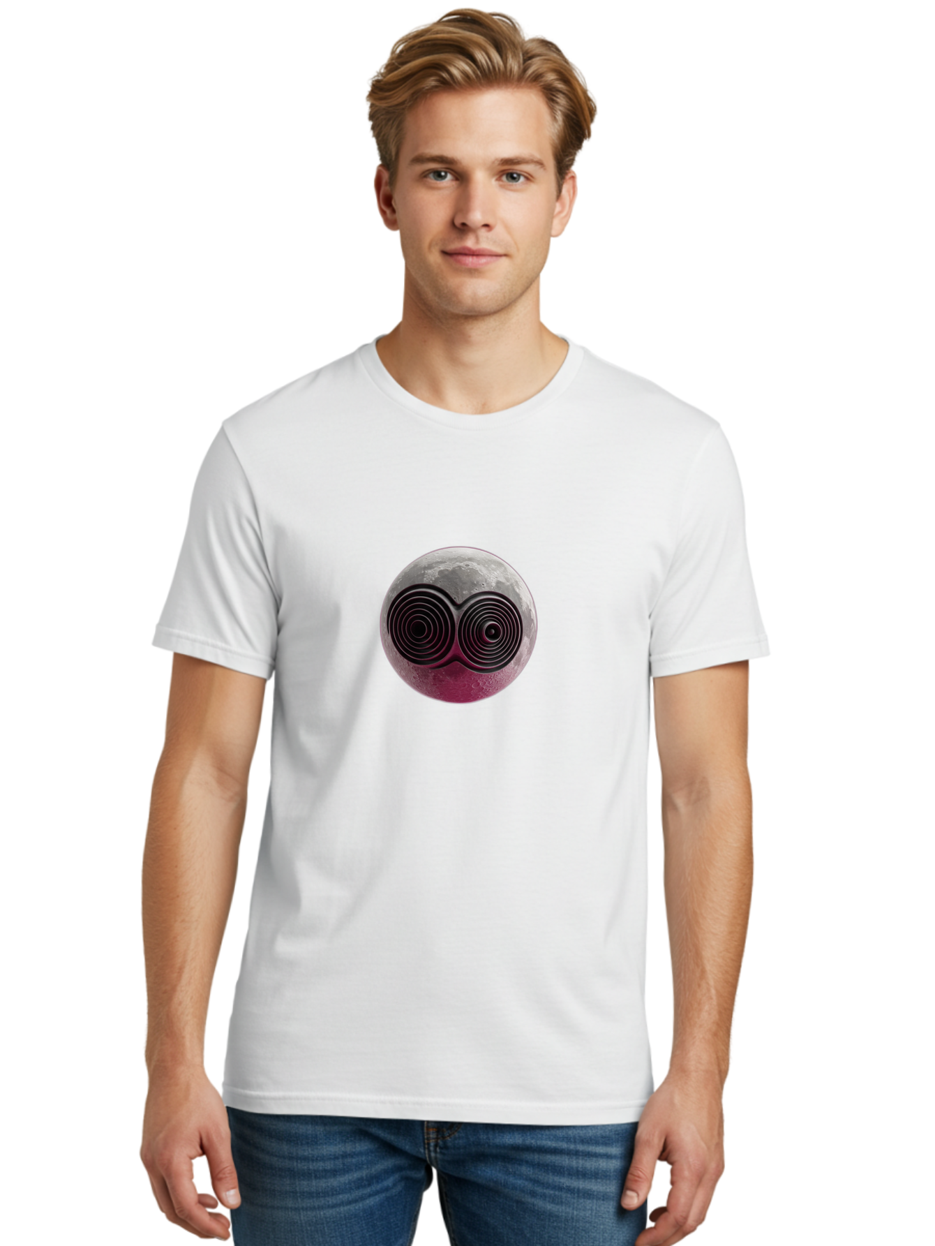 Moon-With-Goggles Men'S Graphic Tee, 100% Cotton, Comfortable Casual Summer Wear, Machine Washable, Vintage Camera, Old Camera, Antique Camera, Black Camera, Classic Photography, Photography Equipment, Nostalgic Device, Film Camera, Camera Art Bao674