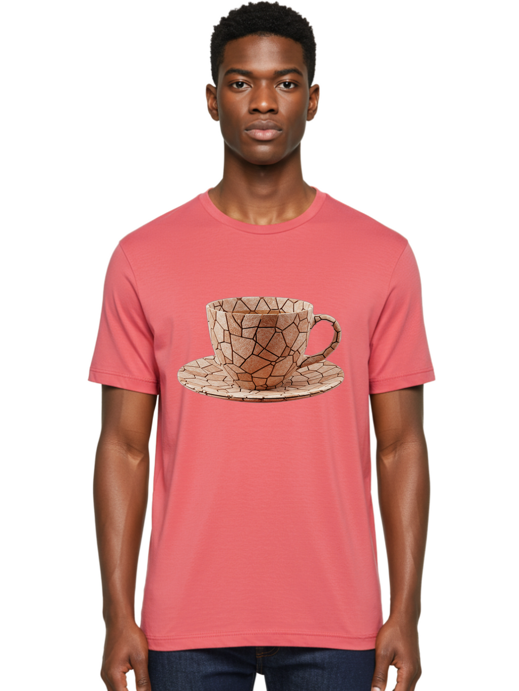 Mosaic-Cup-And-Saucer Men'S Graphic Tee, 100% Cotton, Comfortable Casual Summer Wear, Machine Washable, Vintage Camera, Old Camera, Antique Camera, Black Camera, Classic Photography, Photography Equipment, Nostalgic Device, Film Camera, Bao677