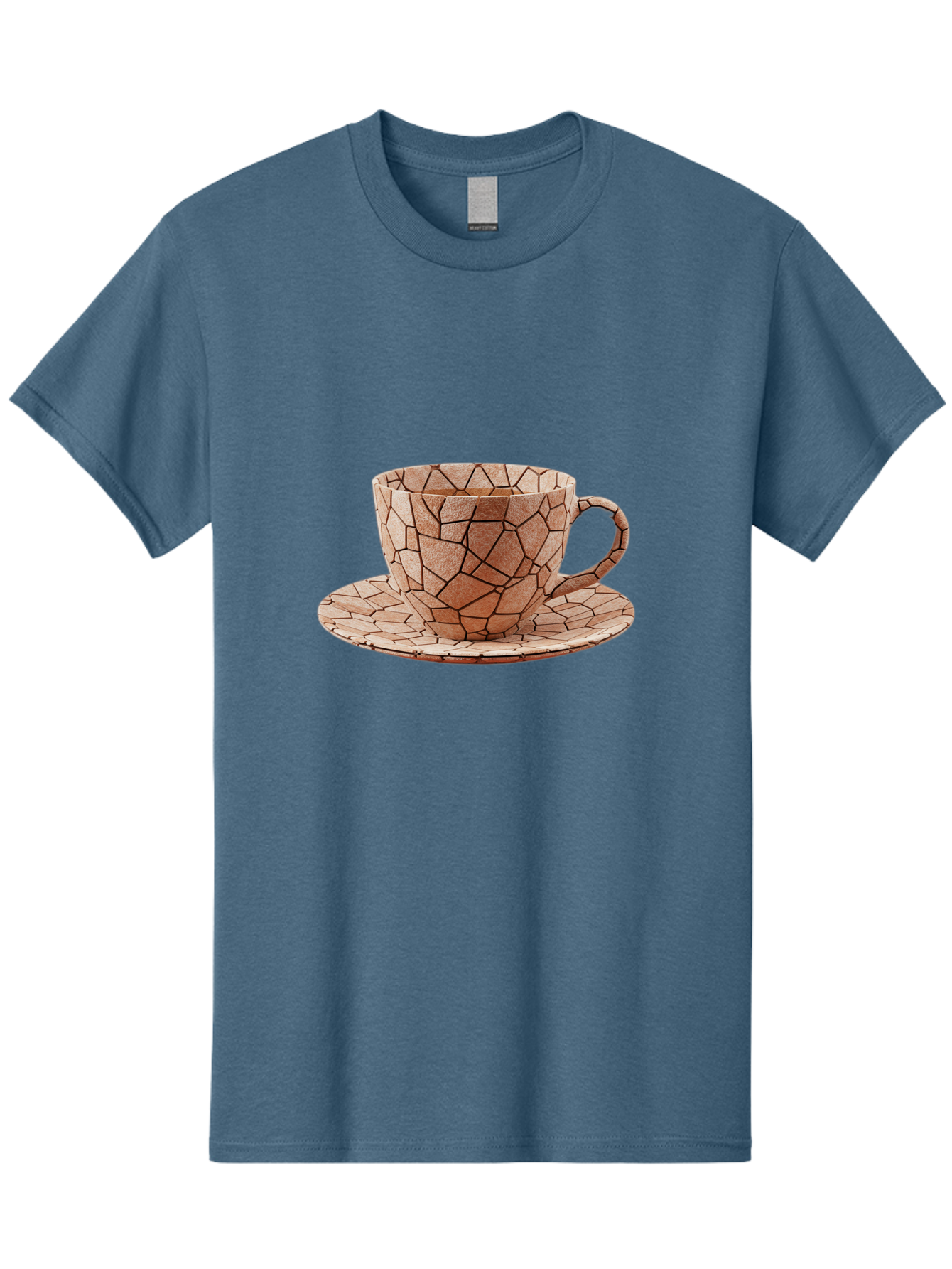 Mosaic-Cup-And-Saucer Men'S Graphic Tee, 100% Cotton, Comfortable Casual Summer Wear, Machine Washable, Vintage Camera, Old Camera, Antique Camera, Black Camera, Classic Photography, Photography Equipment, Nostalgic Device, Film Camera, Bao677
