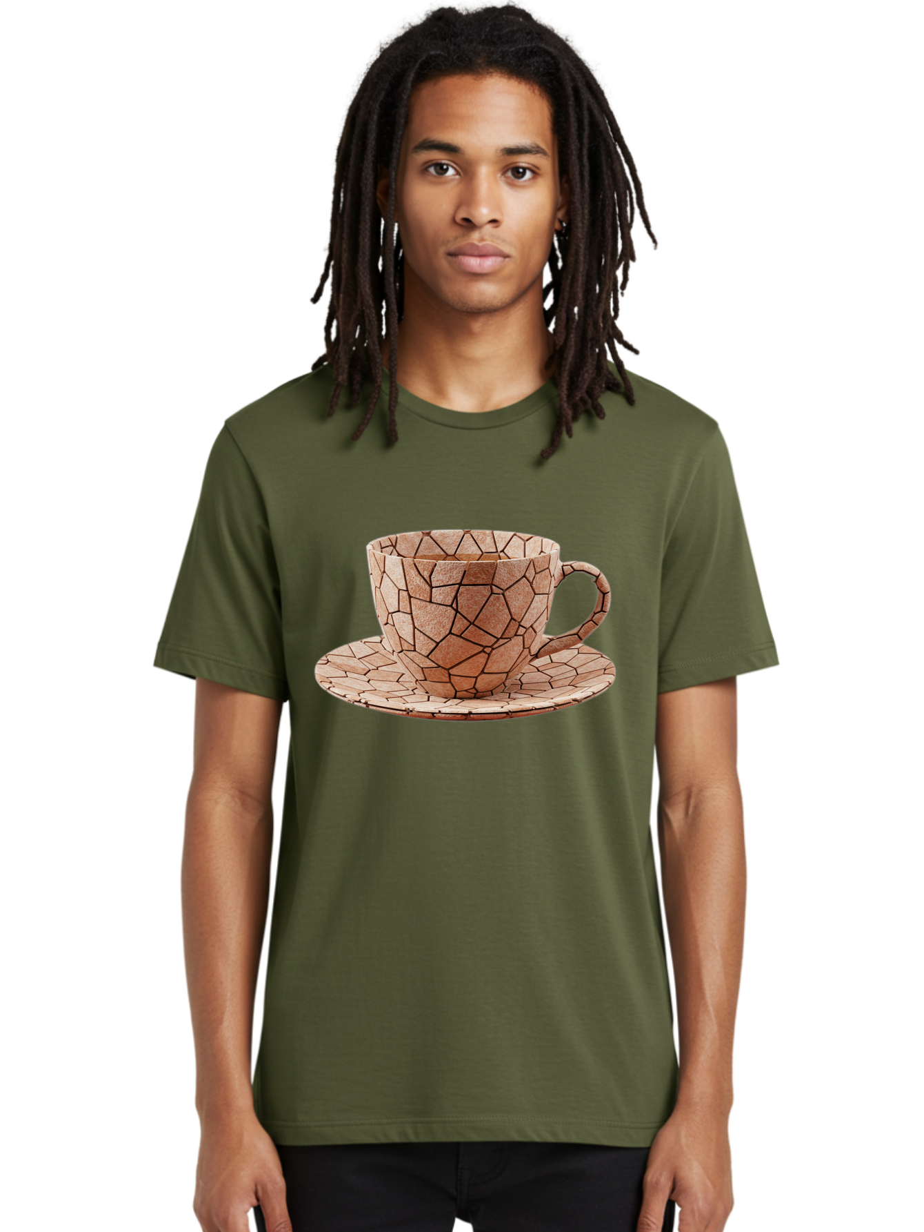 Mosaic-Cup-And-Saucer Men'S Graphic Tee, 100% Cotton, Comfortable Casual Summer Wear, Machine Washable, Vintage Camera, Old Camera, Antique Camera, Black Camera, Classic Photography, Photography Equipment, Nostalgic Device, Film Camera, Bao677