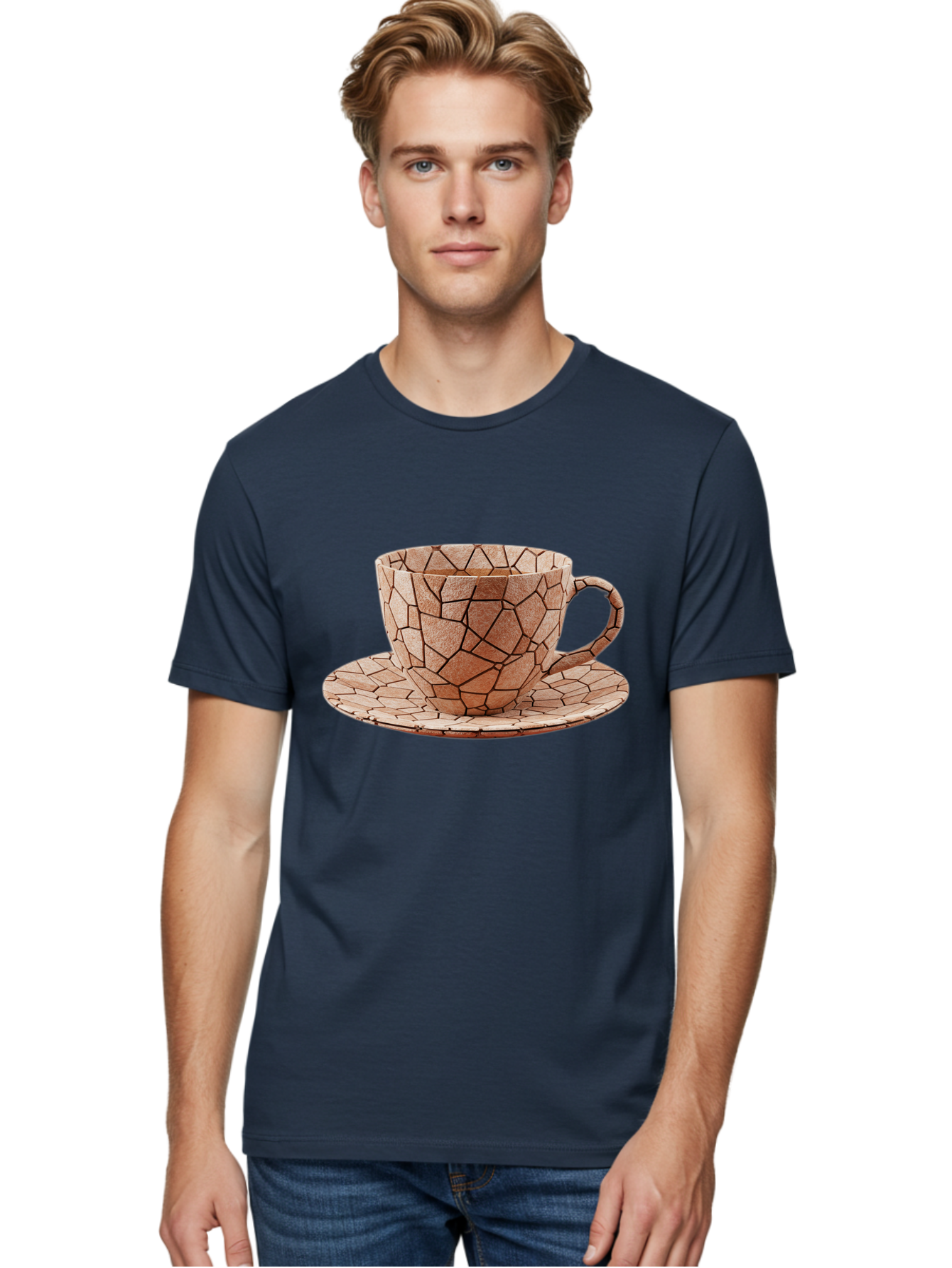 Mosaic-Cup-And-Saucer Men'S Graphic Tee, 100% Cotton, Comfortable Casual Summer Wear, Machine Washable, Vintage Camera, Old Camera, Antique Camera, Black Camera, Classic Photography, Photography Equipment, Nostalgic Device, Film Camera, Bao677