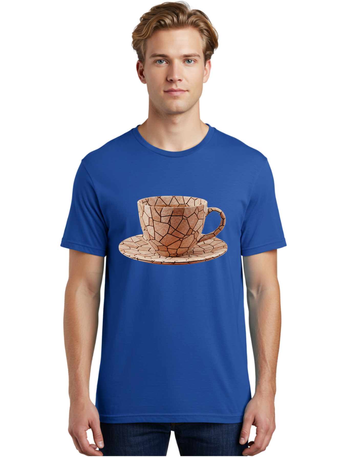 Mosaic-Cup-And-Saucer Men'S Graphic Tee, 100% Cotton, Comfortable Casual Summer Wear, Machine Washable, Vintage Camera, Old Camera, Antique Camera, Black Camera, Classic Photography, Photography Equipment, Nostalgic Device, Film Camera, Bao677